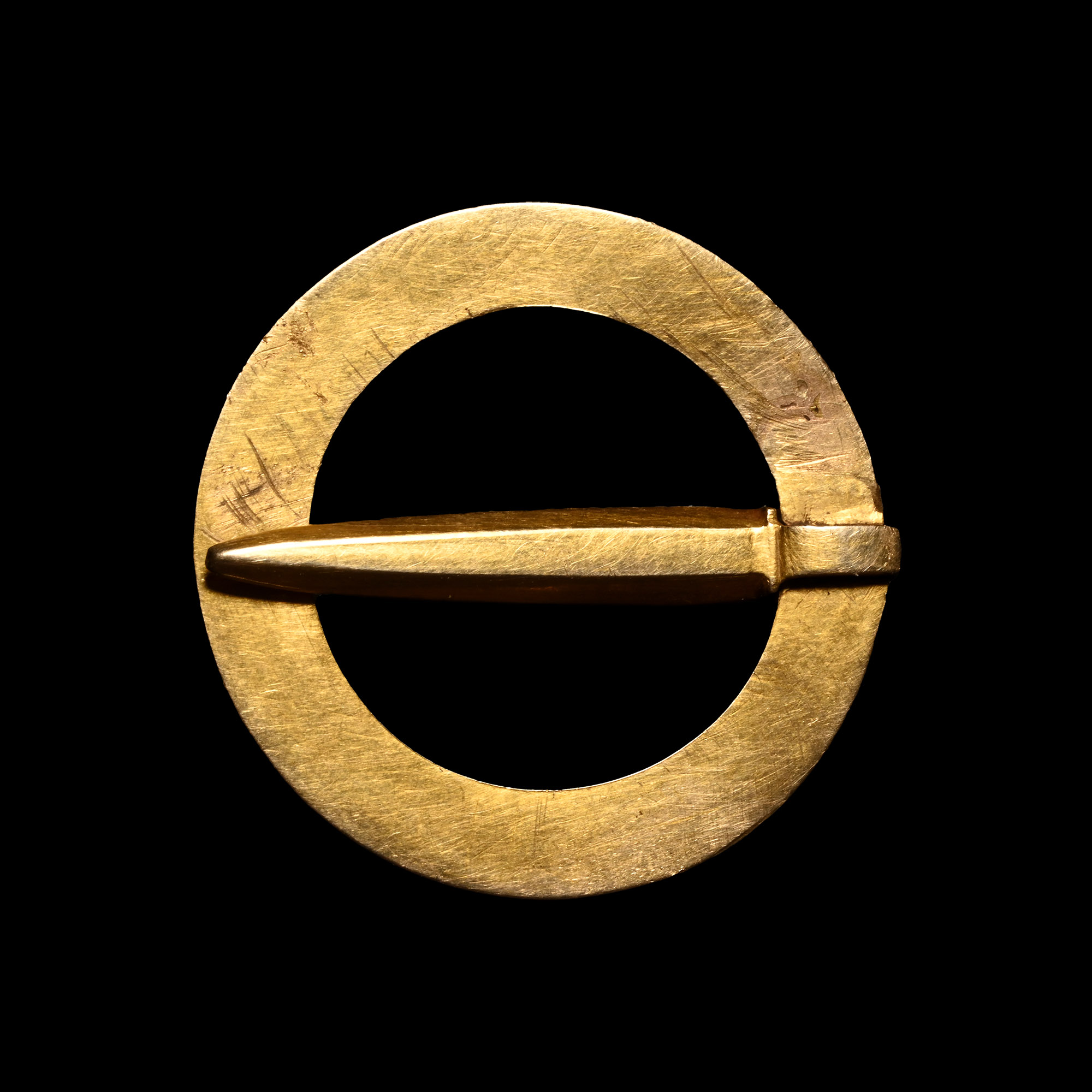 Large Medieval Solid Gold Annular Brooch