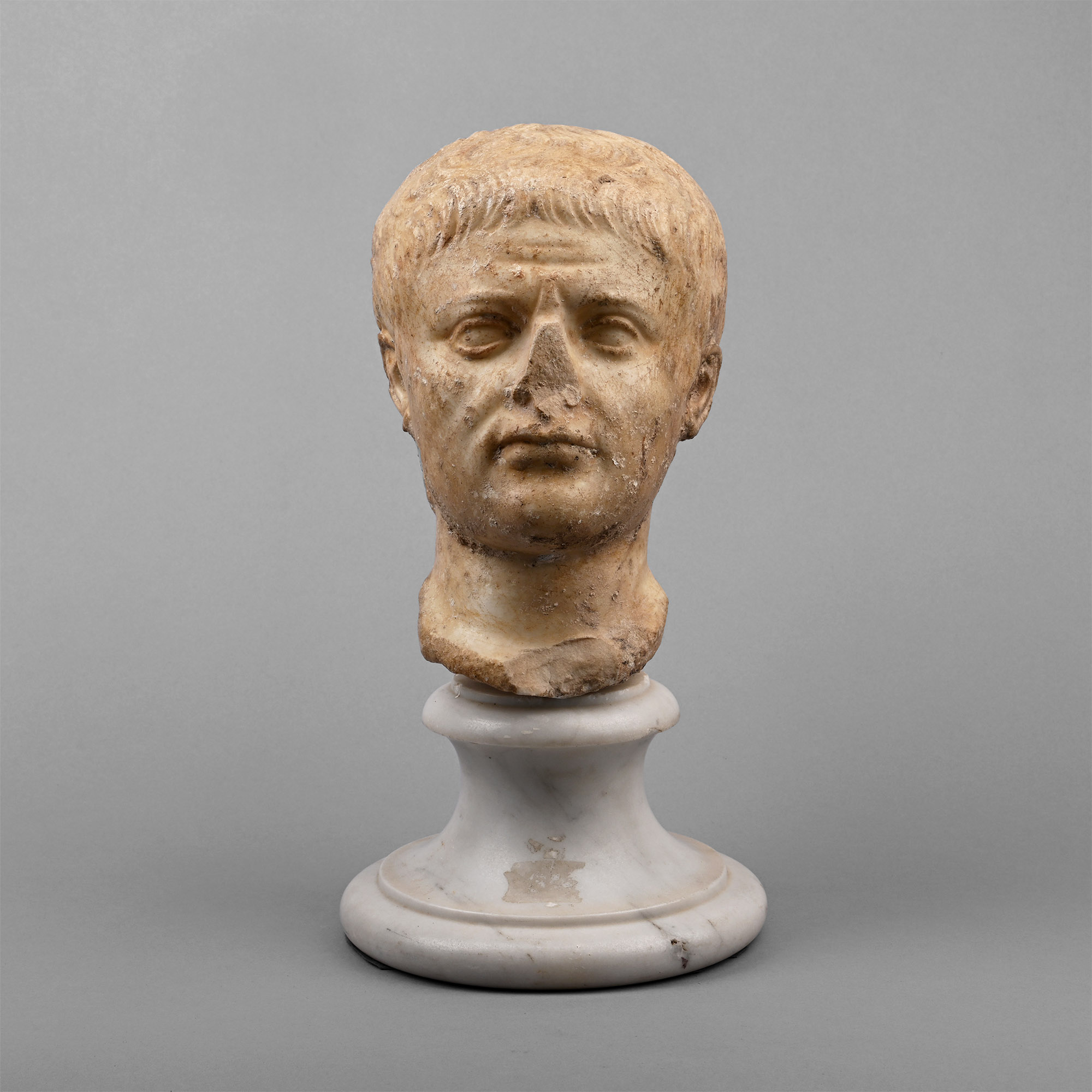 Roman Marble Head of the Emperor Tiberius