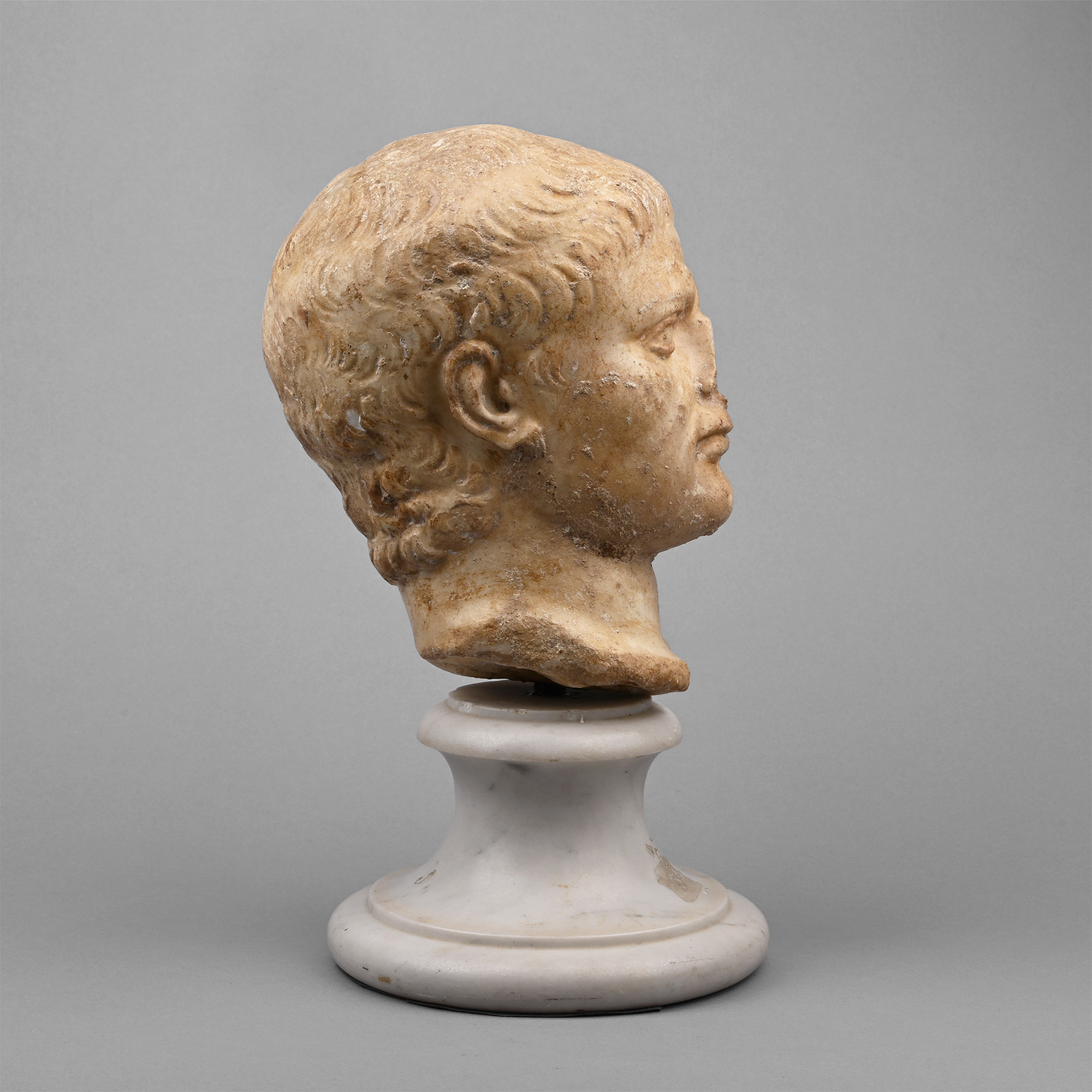 Roman Marble Head of the Emperor Tiberius
