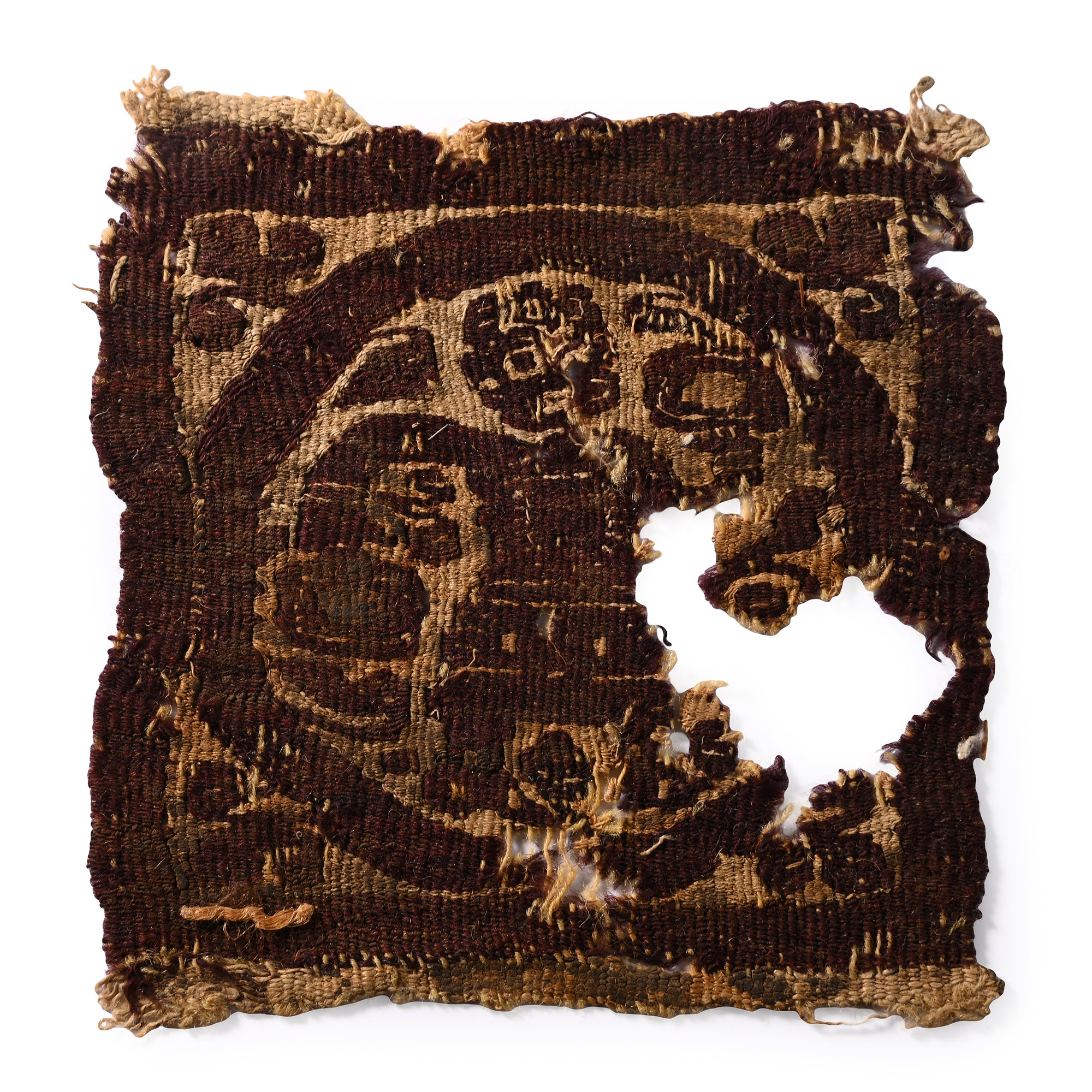 Egyptian Coptic Tunic Tablion Textile Fragment with Image of a Servant