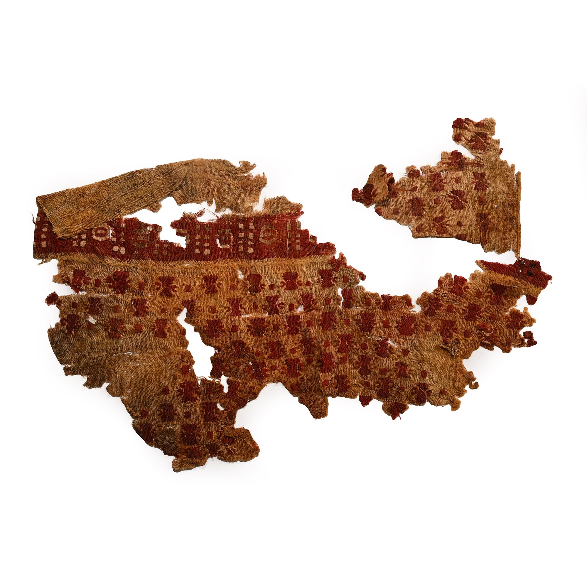 Egyptian Coptic Wall Tapestry Textile Fragment with Geometric Ornament