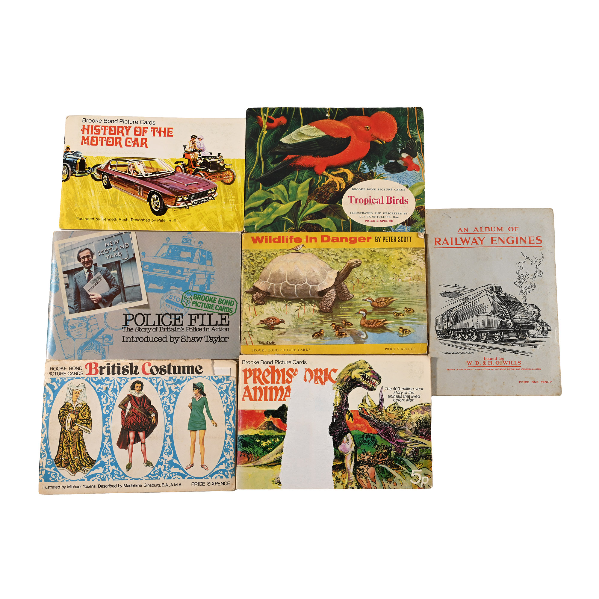 Seven British Cigarette Card Sets in Booklets