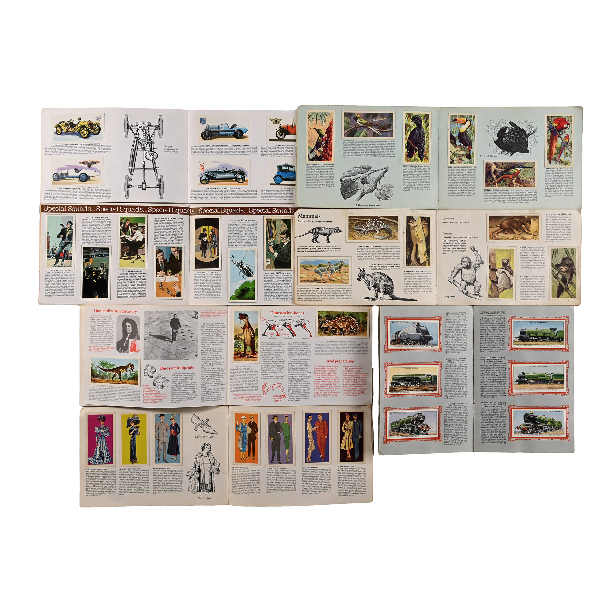 Seven British Cigarette Card Sets in Booklets
