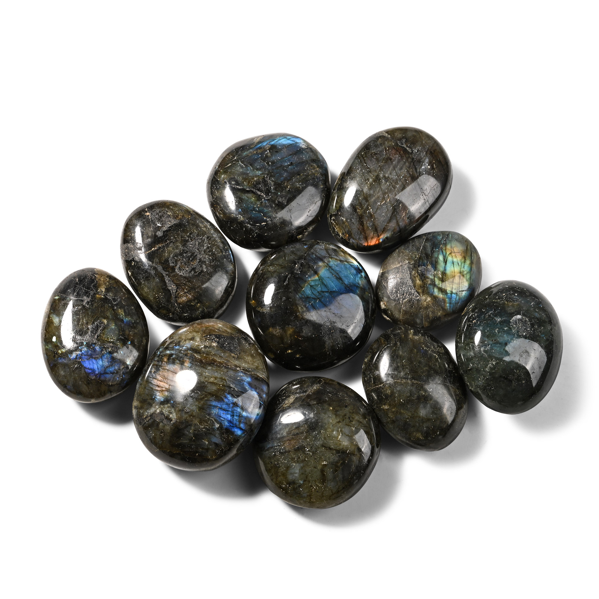 Large Labradorite Polished Pebble Collection