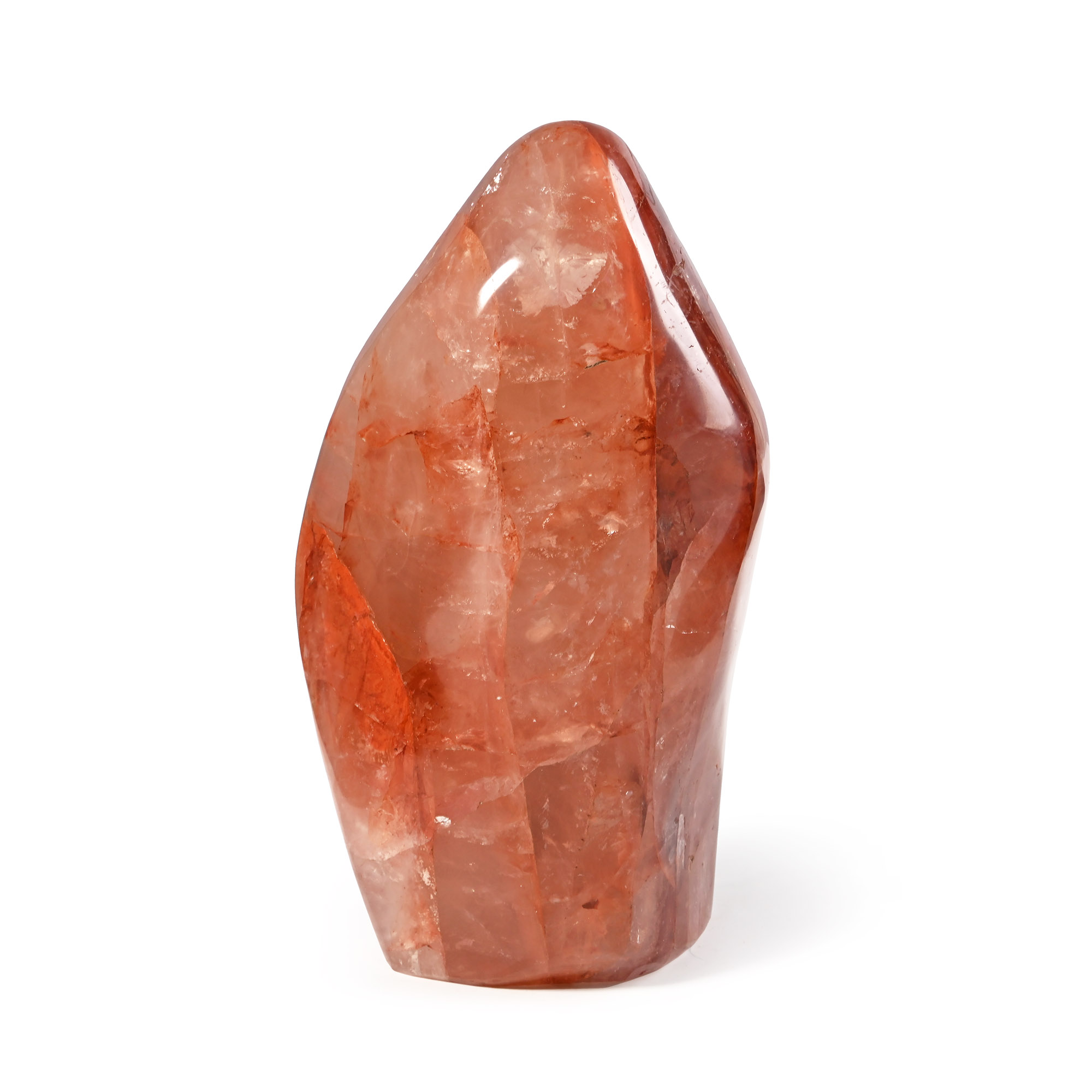 Polished Freeform Display of Crimson Healer Quartz with Hematite