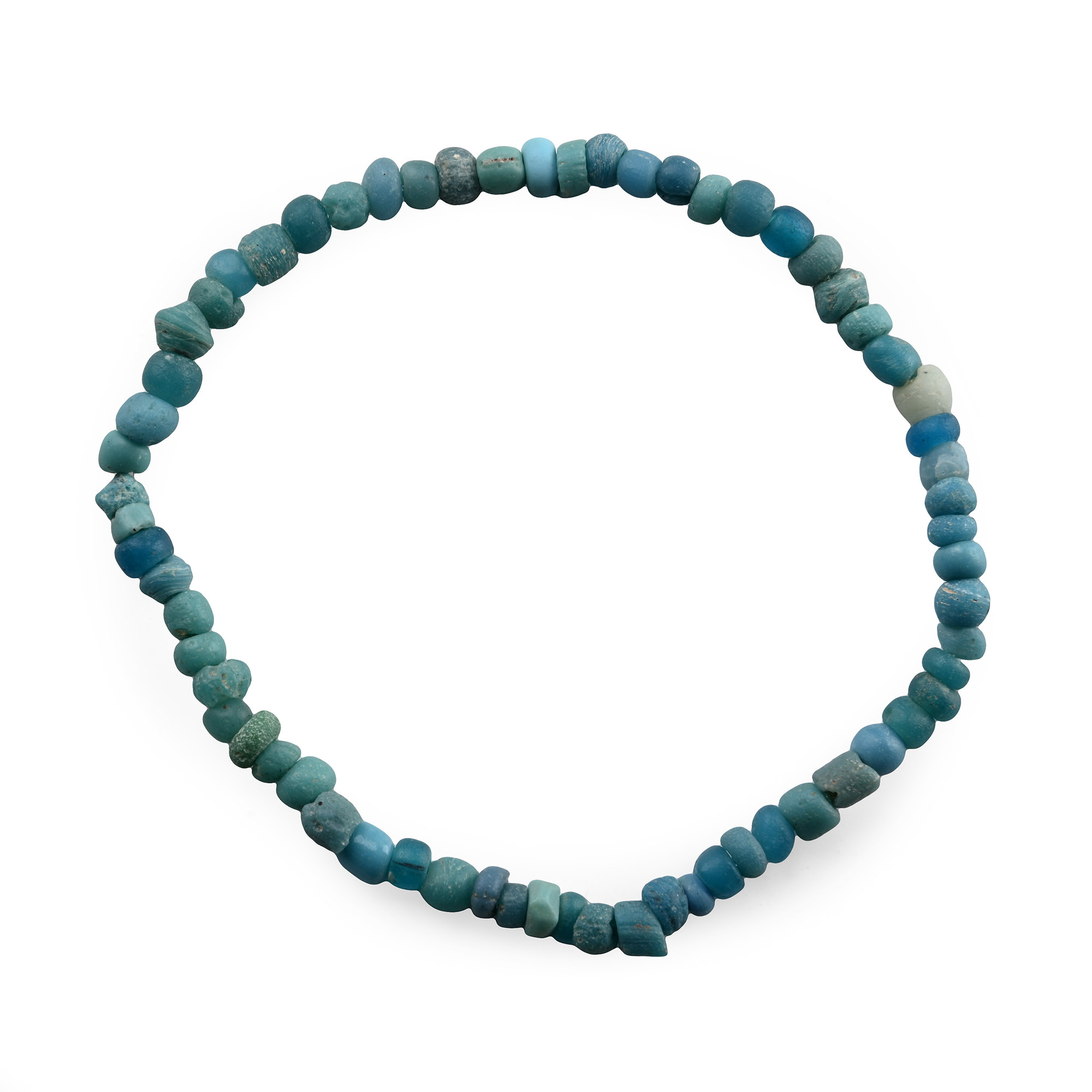 Roman Light Blue Glass Bead Bracelet