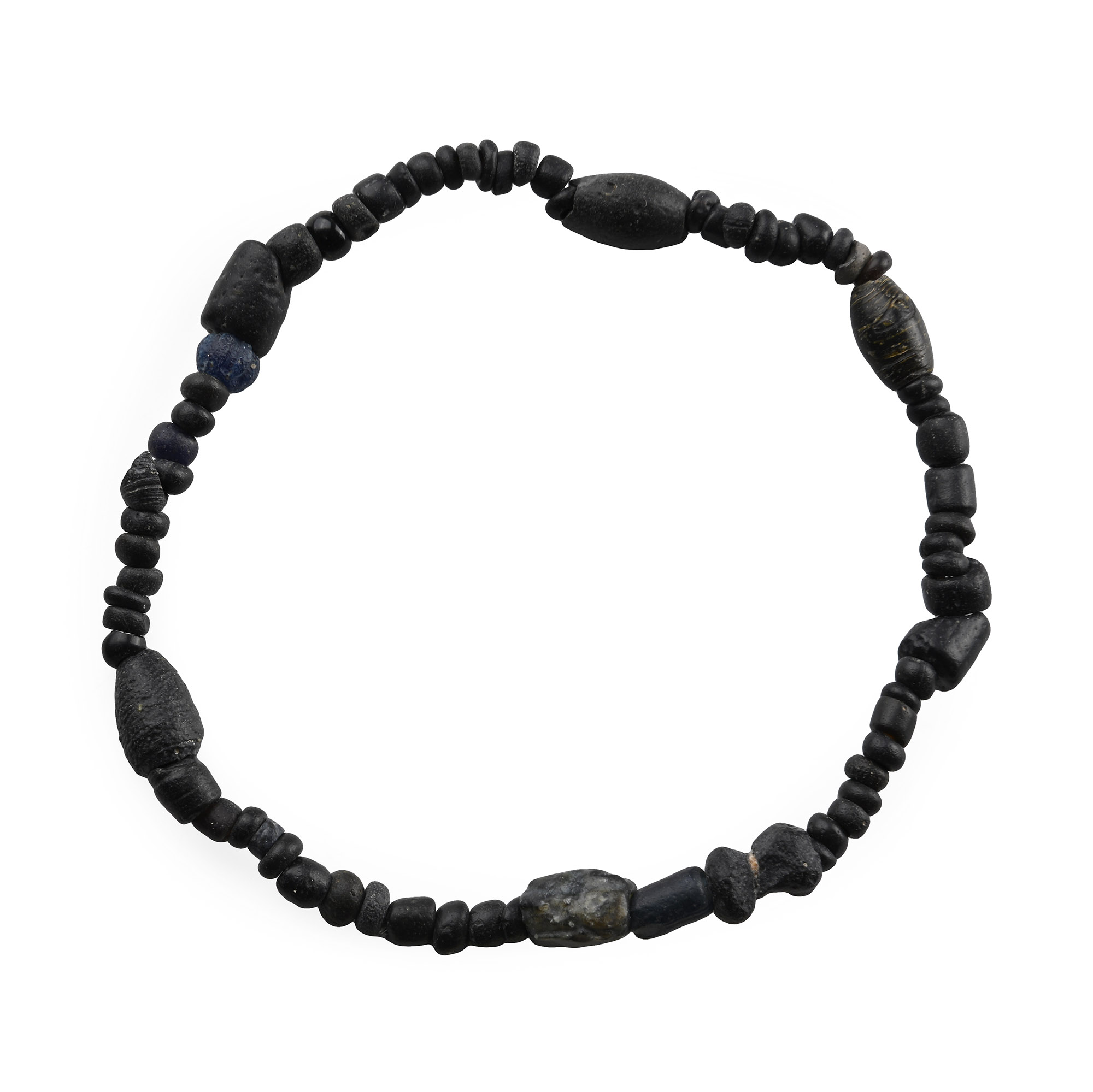 Roman Black Glass Bead Bracelet