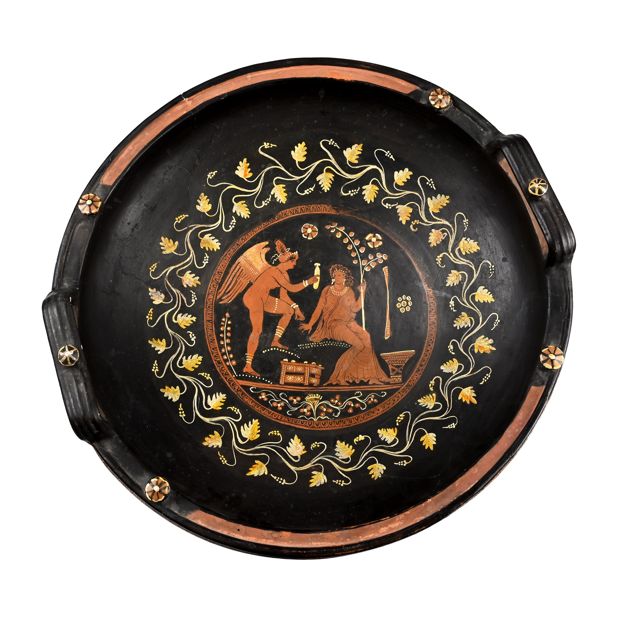Very Large Greek Terracotta Kylix with Mythological Scene Attributed to the Darius Painter and His Circle