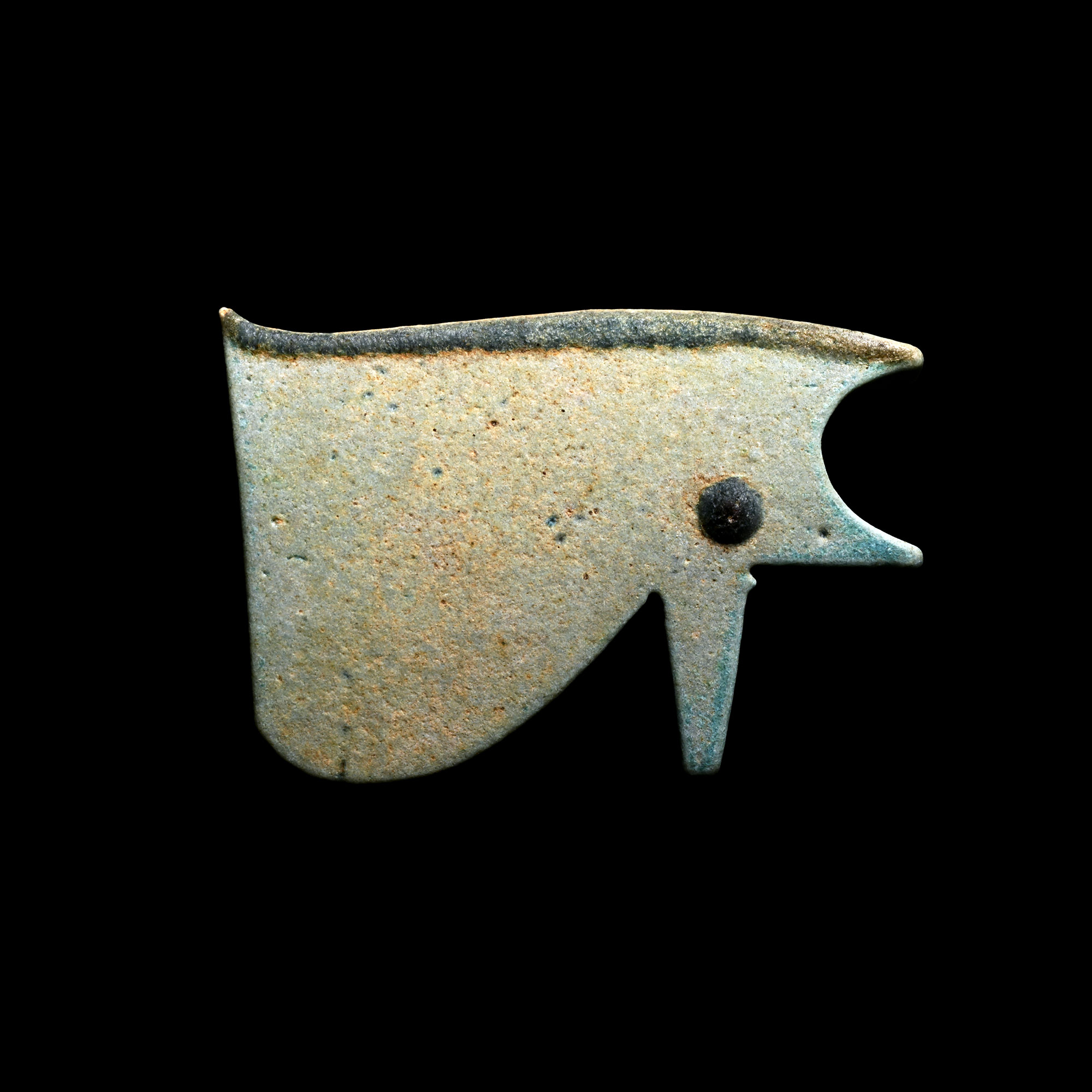 Large Egyptian Faience Eye of Horus Amulet