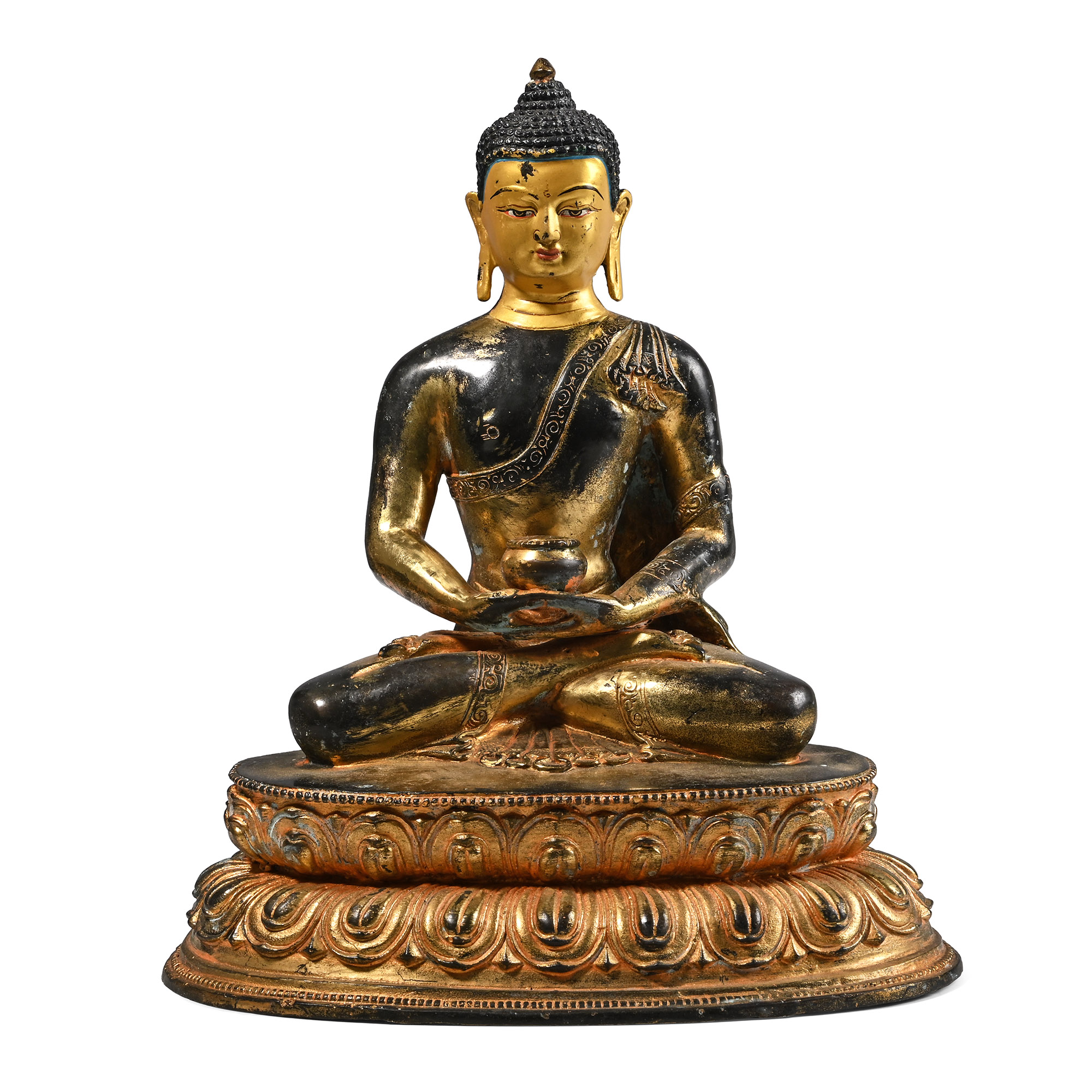 Sino-Tibetan Gilt Seated Buddha Figure