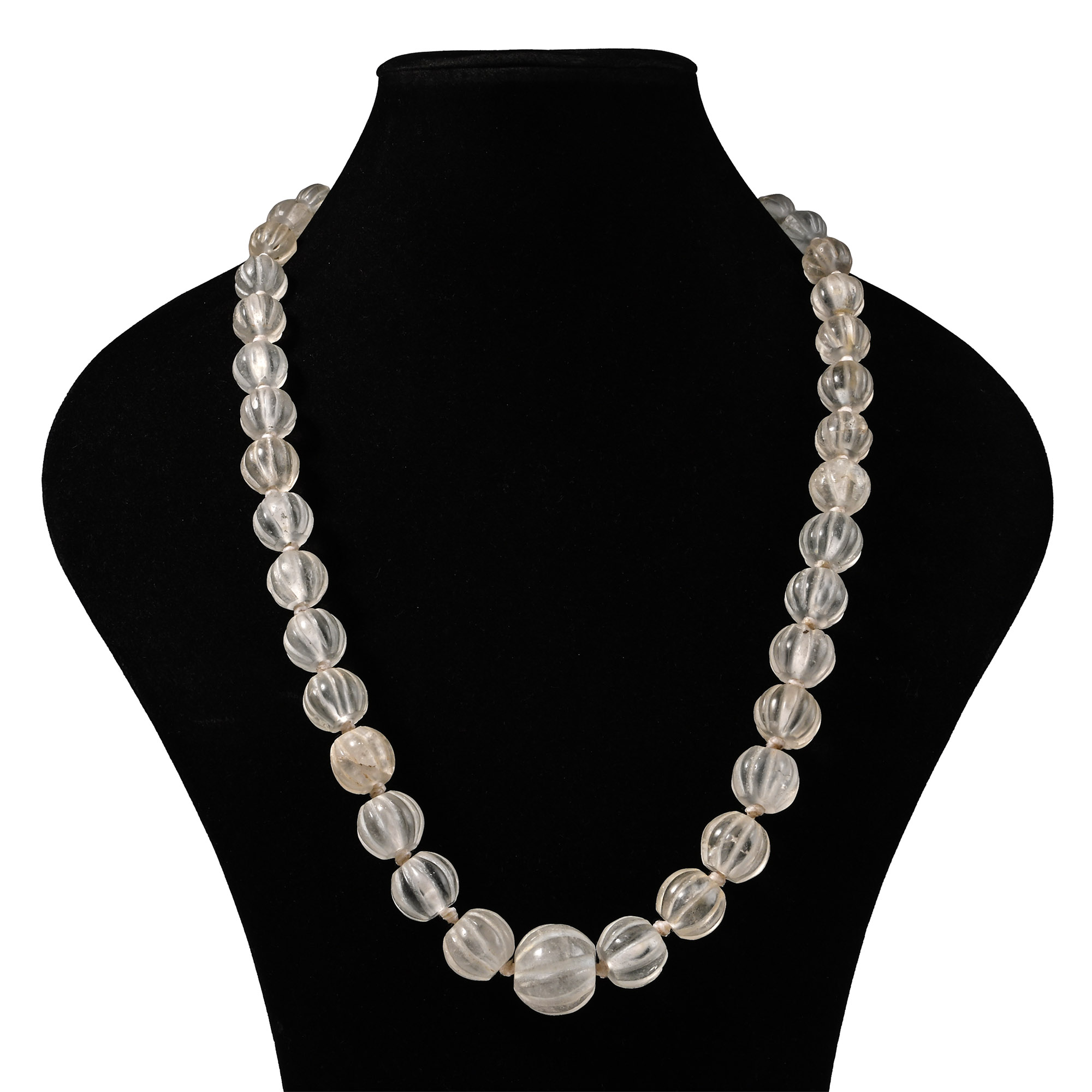 Rock Crystal Melon Bead Necklace