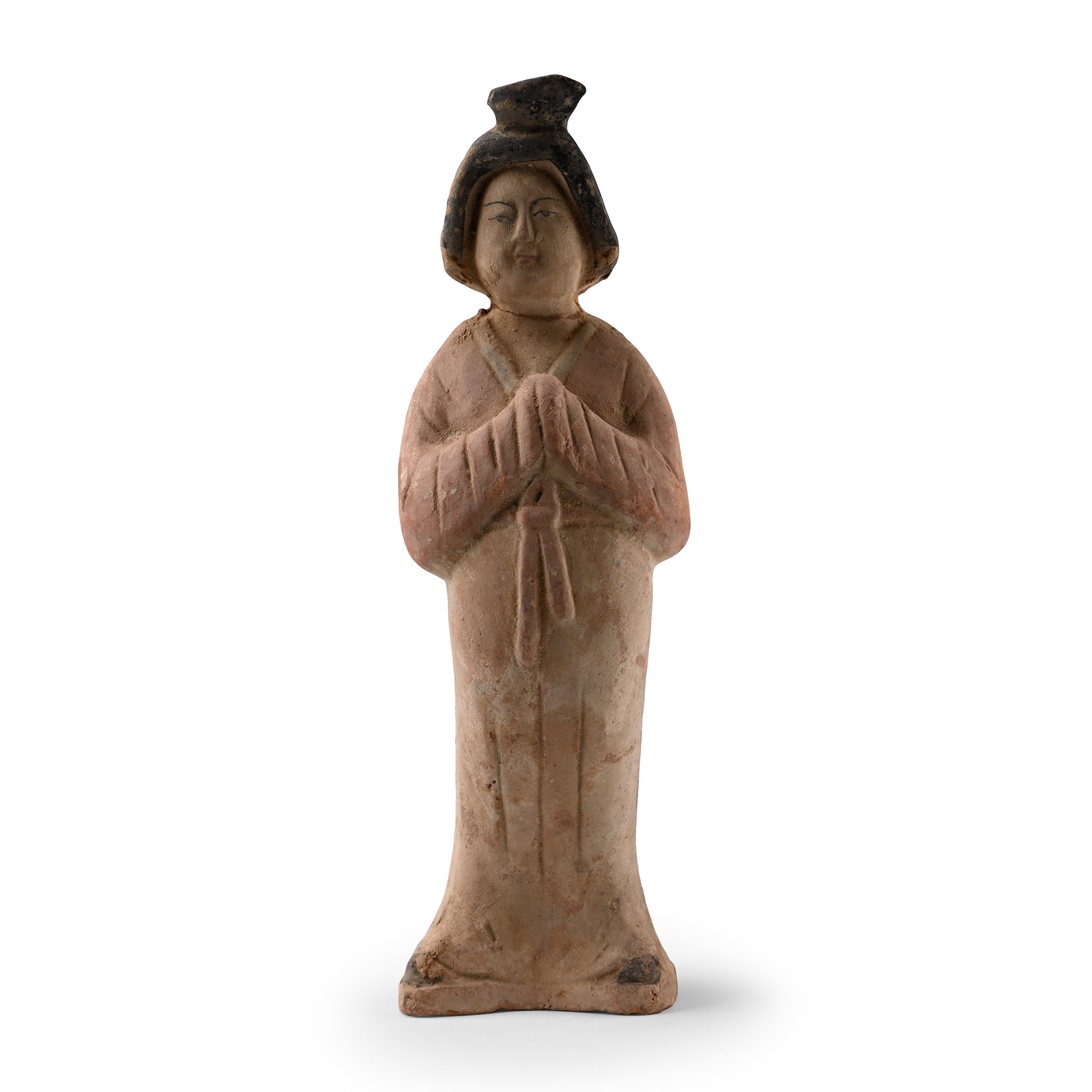 Chinese Tang Dynasty Style Painted Terracotta Figure of a Court Lady