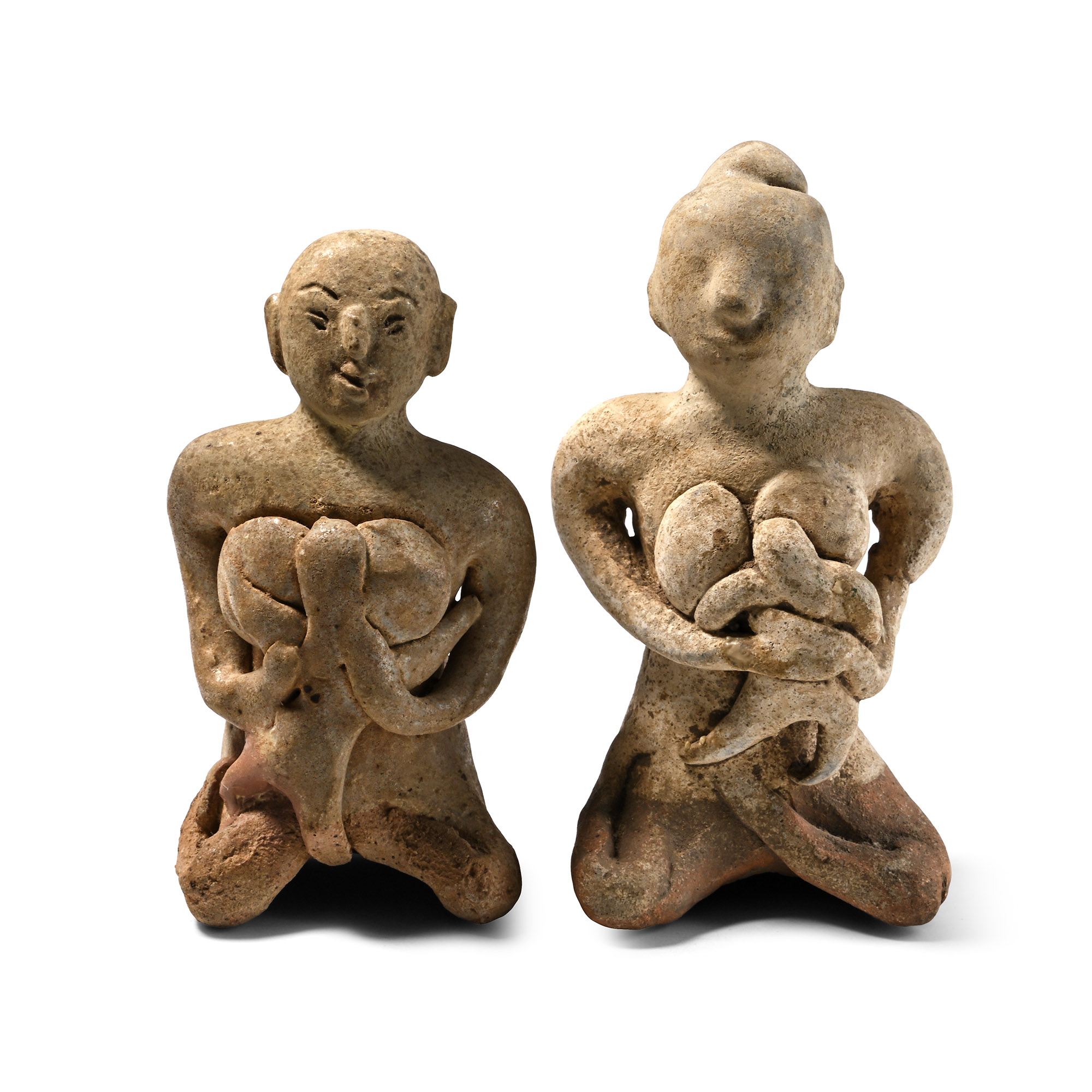 South East Asian Mother and Child Fertility Figurine Pair