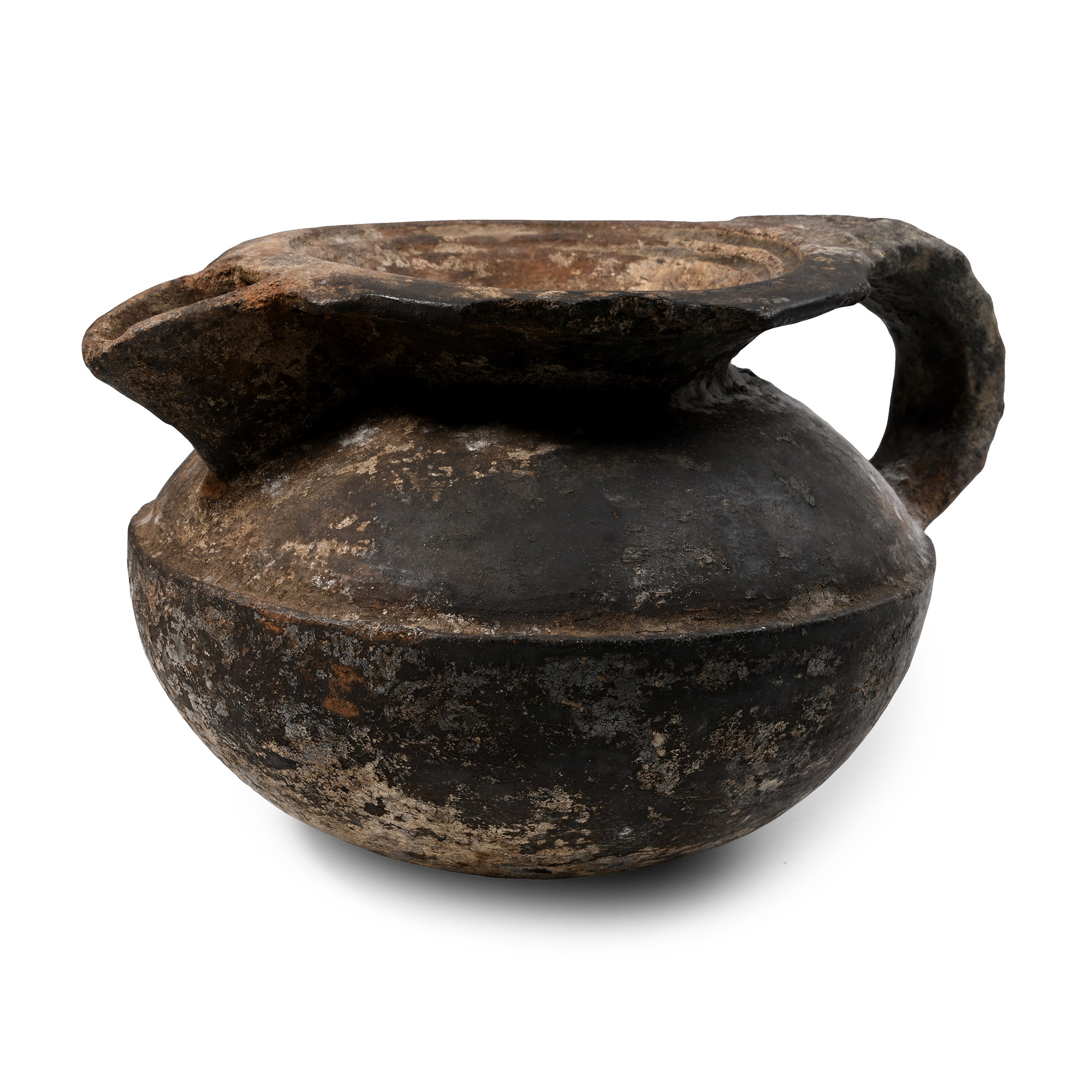 Large Greek Blackware Pottery Jug