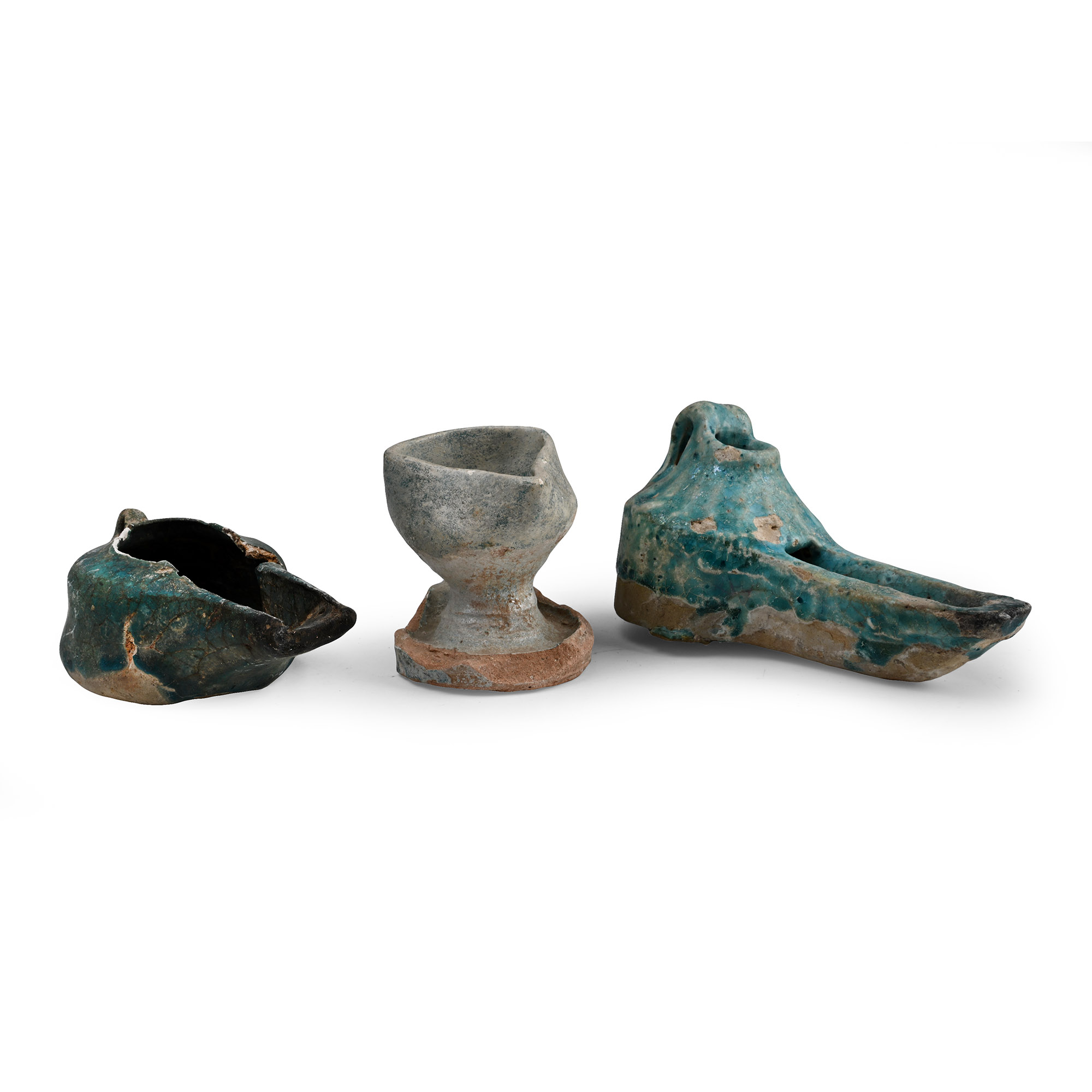 Western Asiatic Glazed Terracotta Oil Lamp Collection
