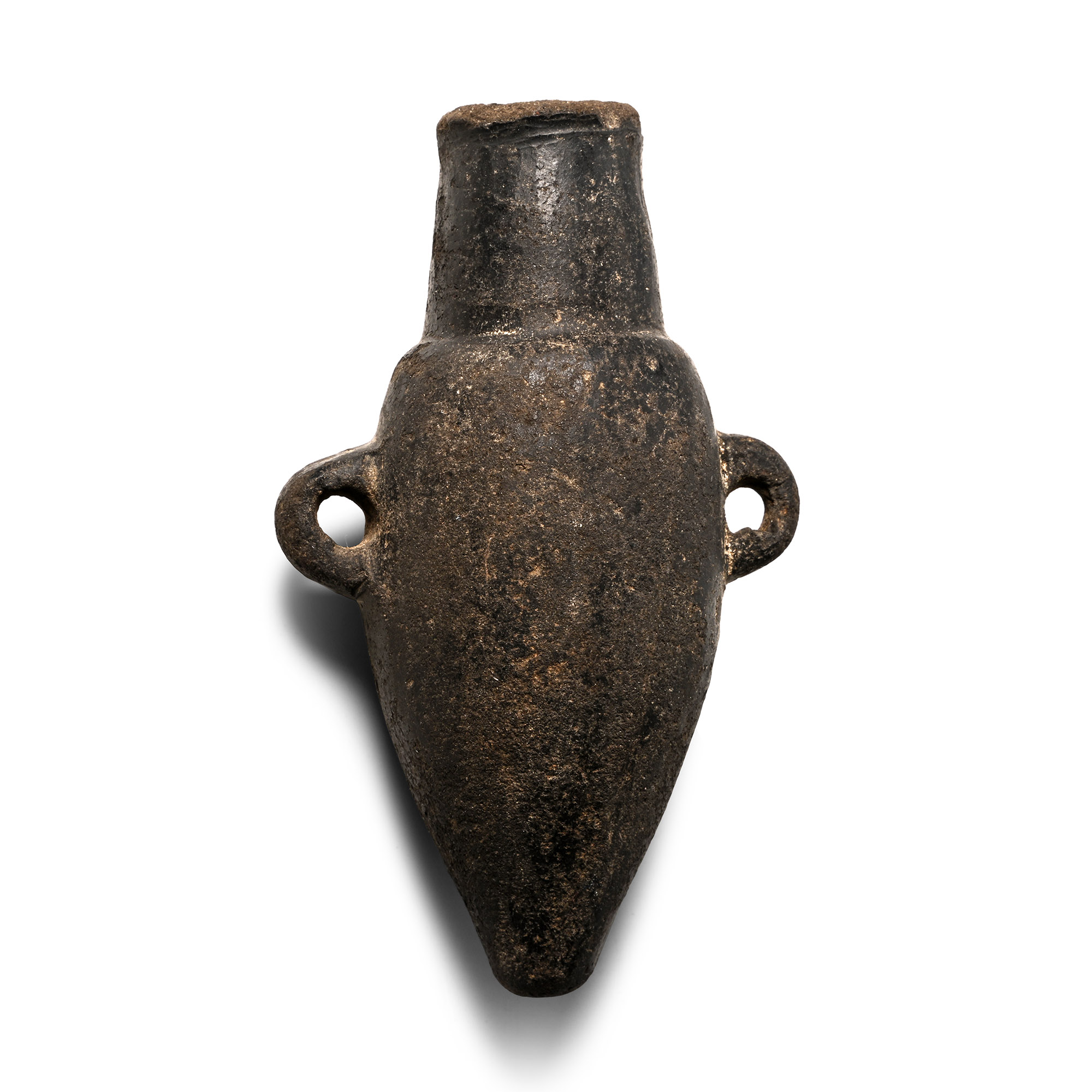Pre-Columbian Black Ware Terracotta Oil Vessel