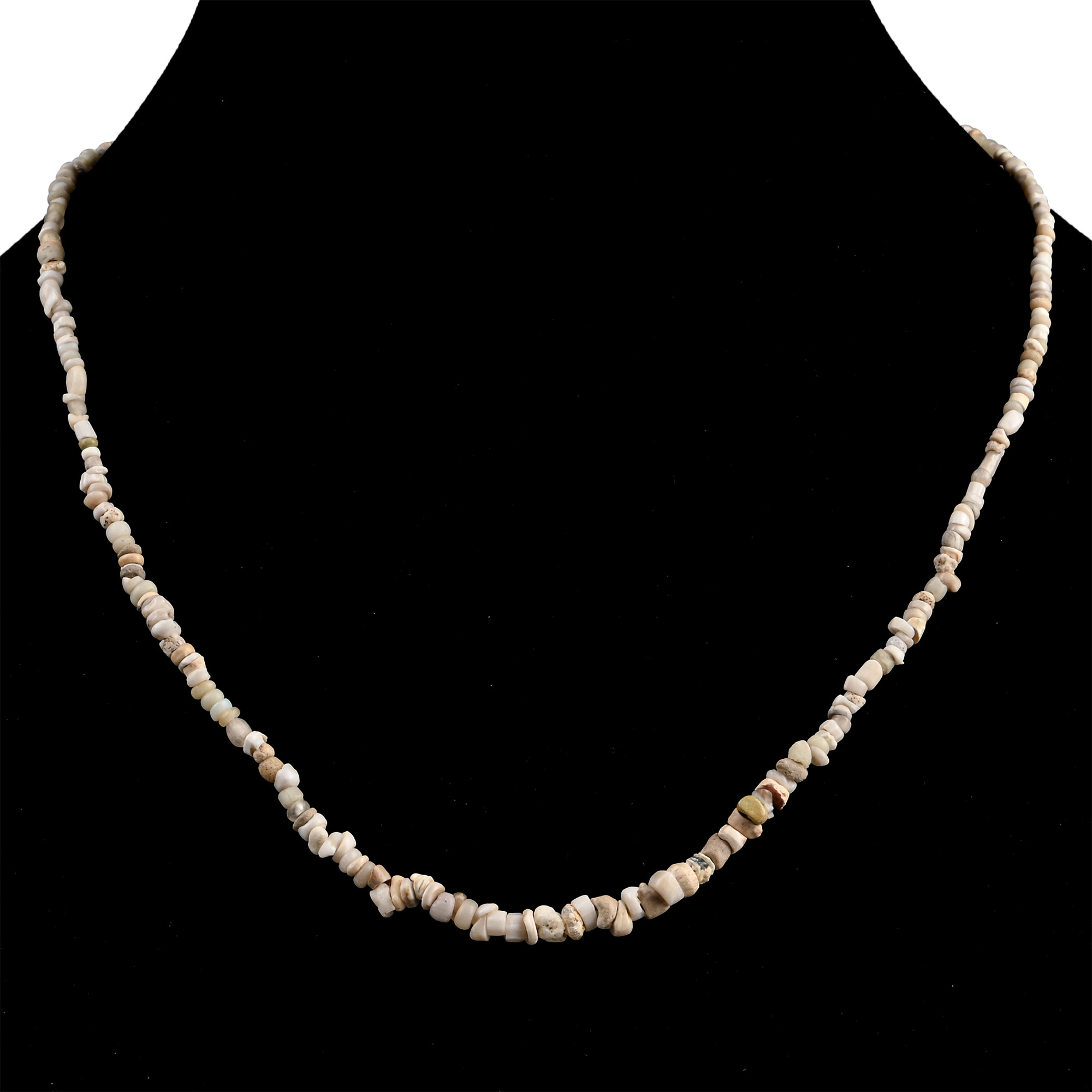 Western Asiatic White Stone Bead Necklace String