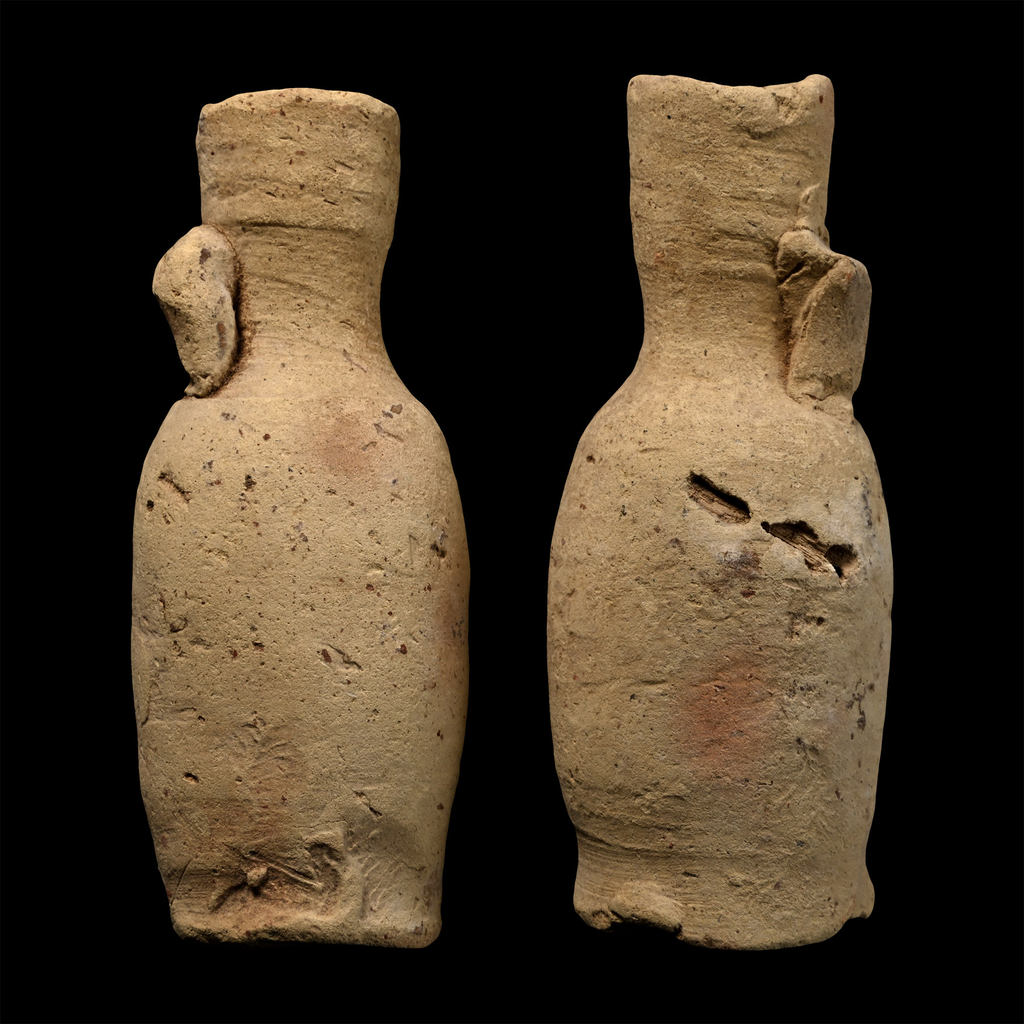 Roman Cream Ware Flask Pair