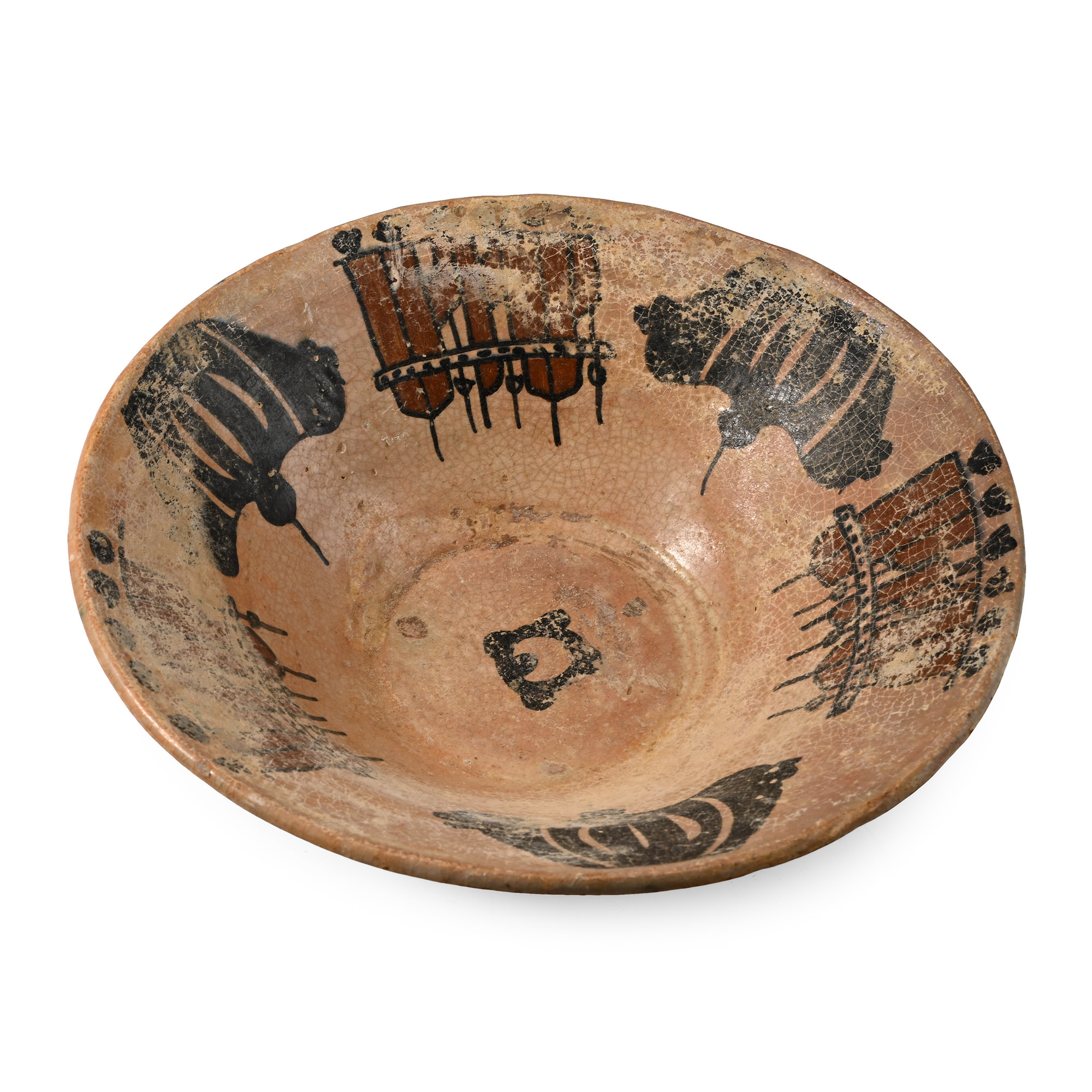 Western Asiatic Style Glazed Terracotta Bowl