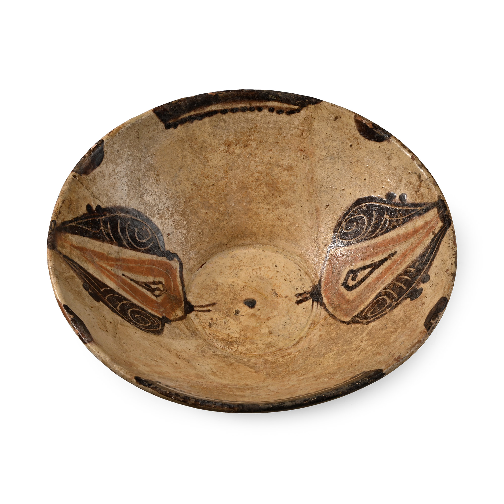 Western Asiatic Style Glazed Terracotta Bowl