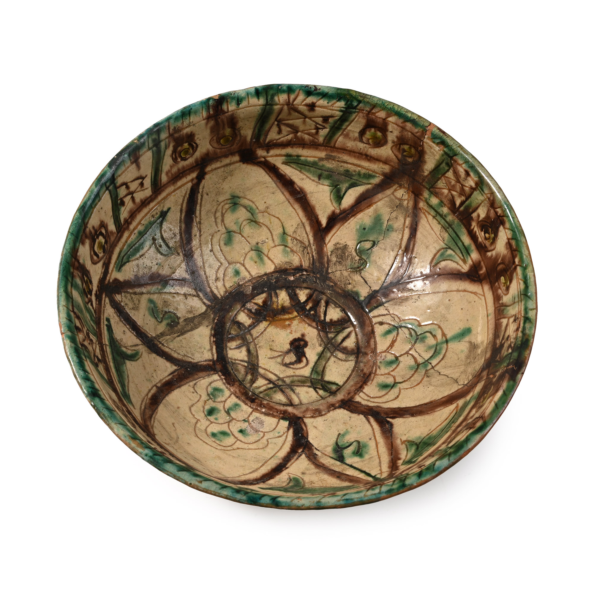 Western Asiatic Style Glazed Terracotta Bowl