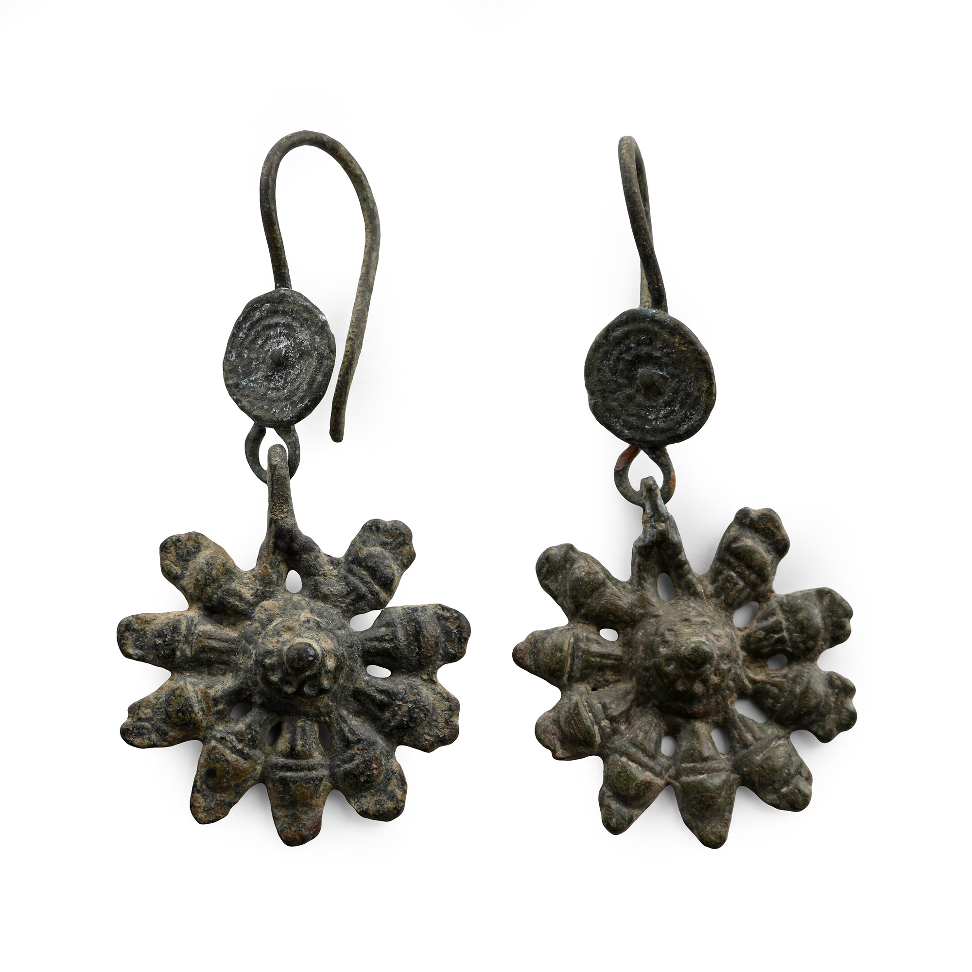Byzantine Bronze Earring Pair
