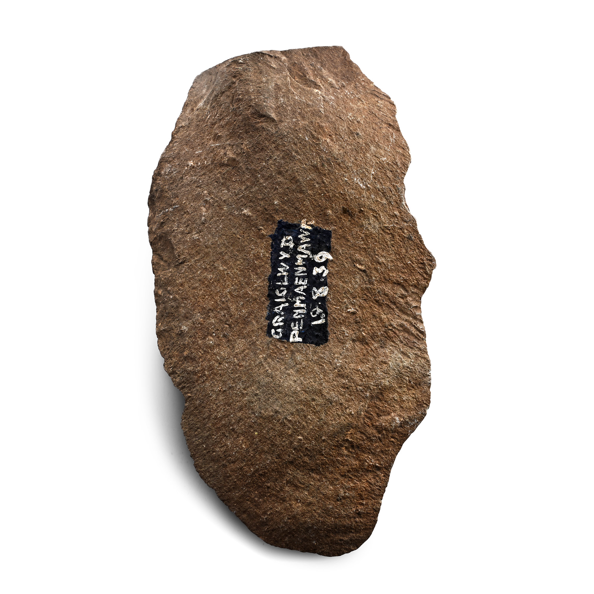 Large Welsh Stone Age Inscribed Knapped Flint Scraper