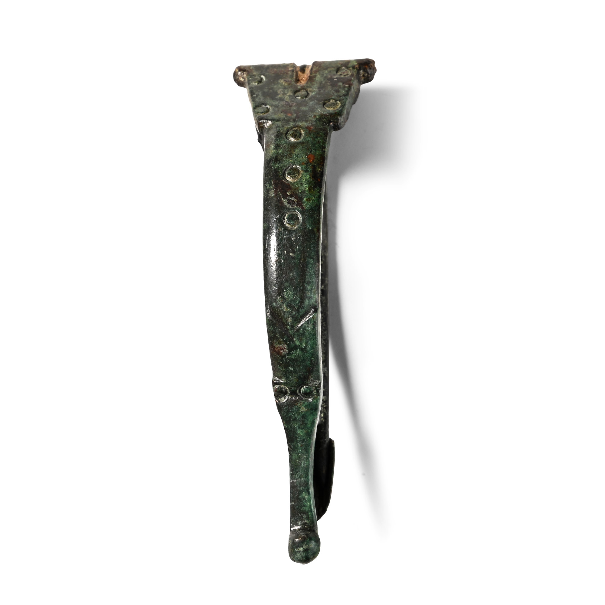 Medium Roman Bronze Wolf-Headed Bow Brooch