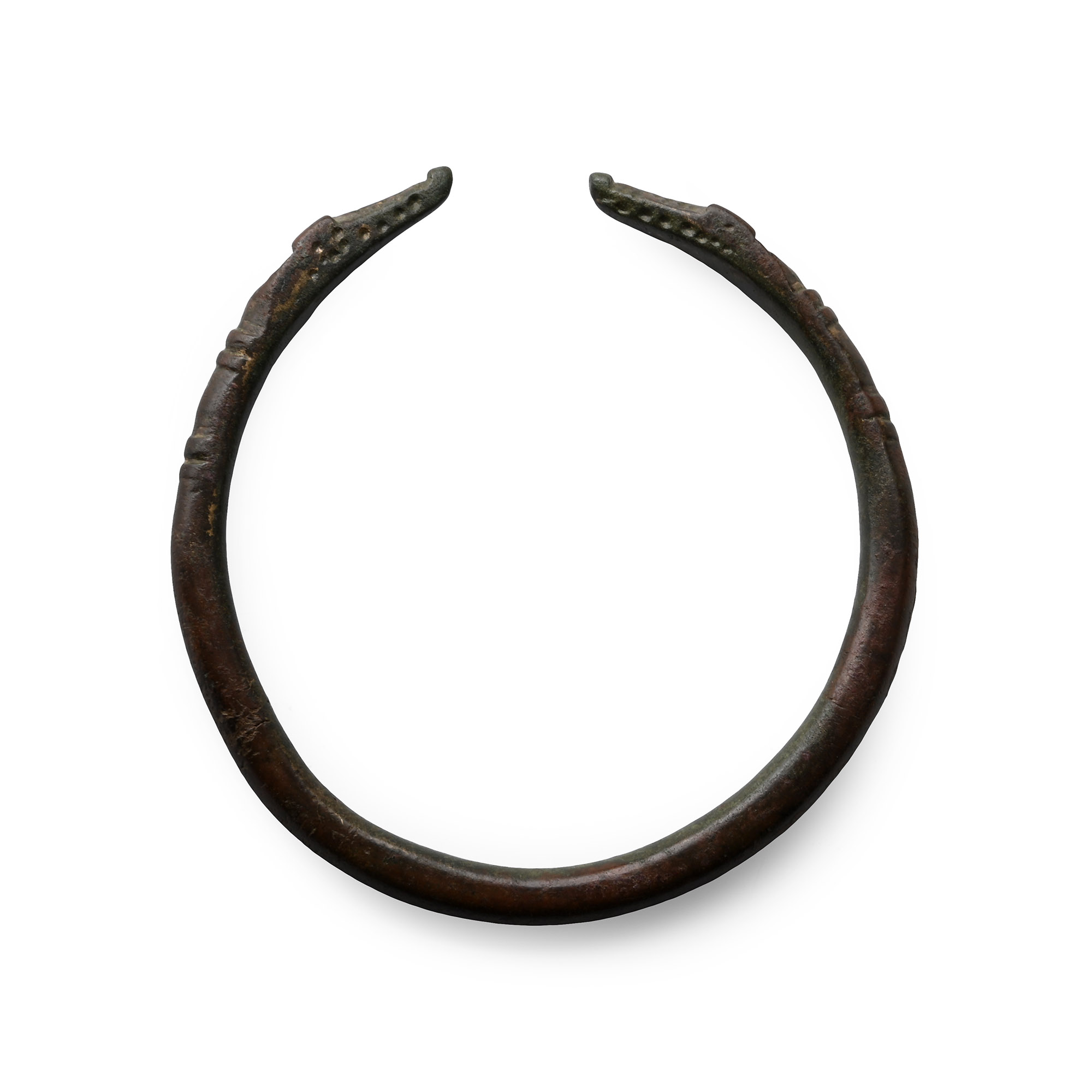 Roman Bronze Bracelet with Beast Head Terminals