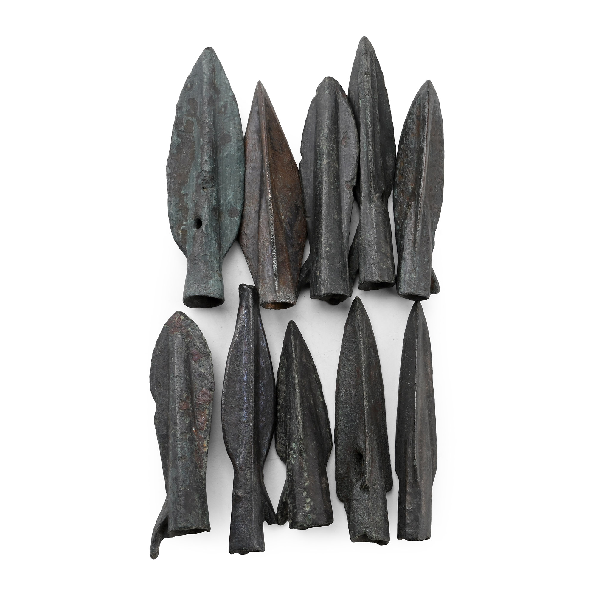 Greek Bronze Socketted Arrowhead Group