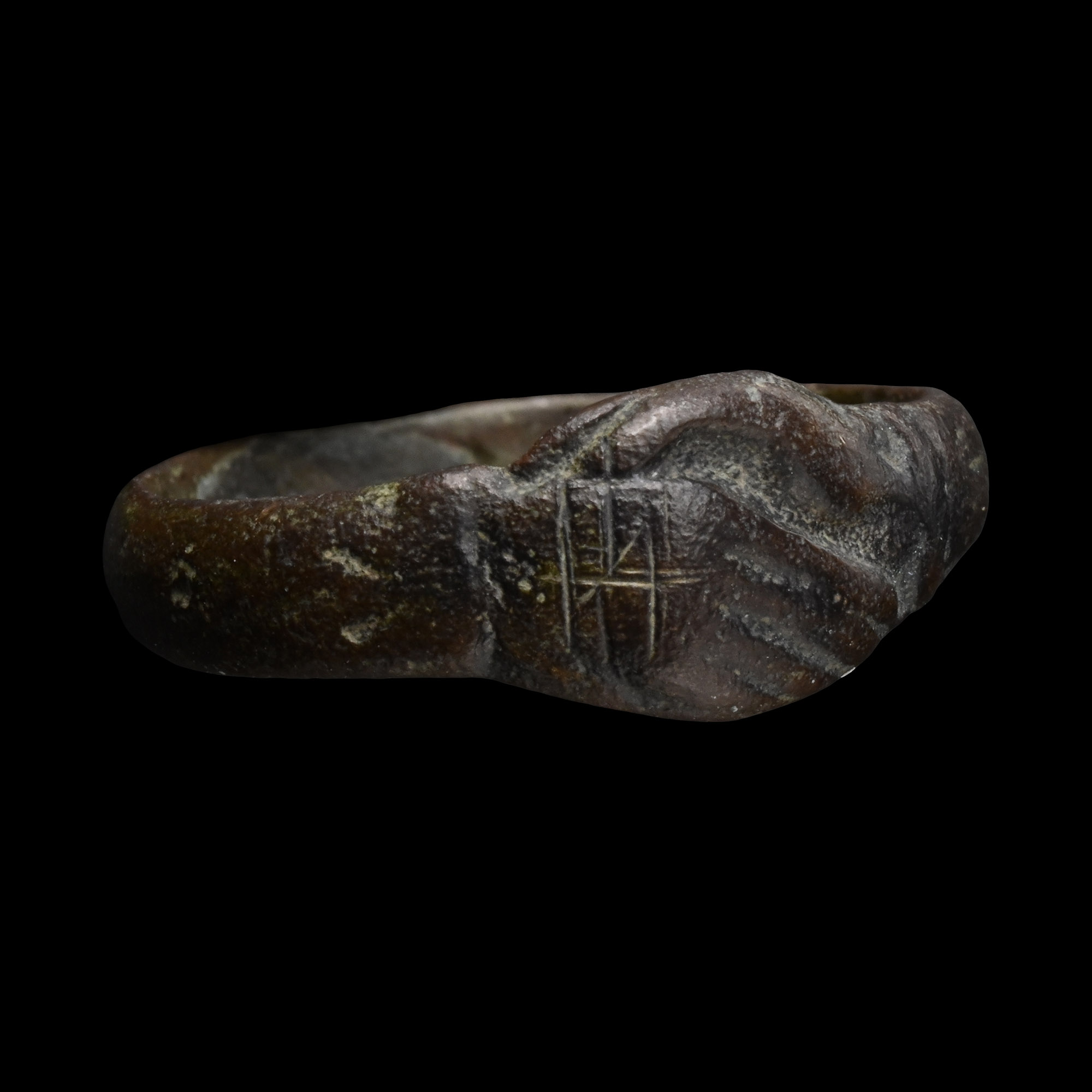 Tudor Period Bronze Clasped Hands Wedding Ring
