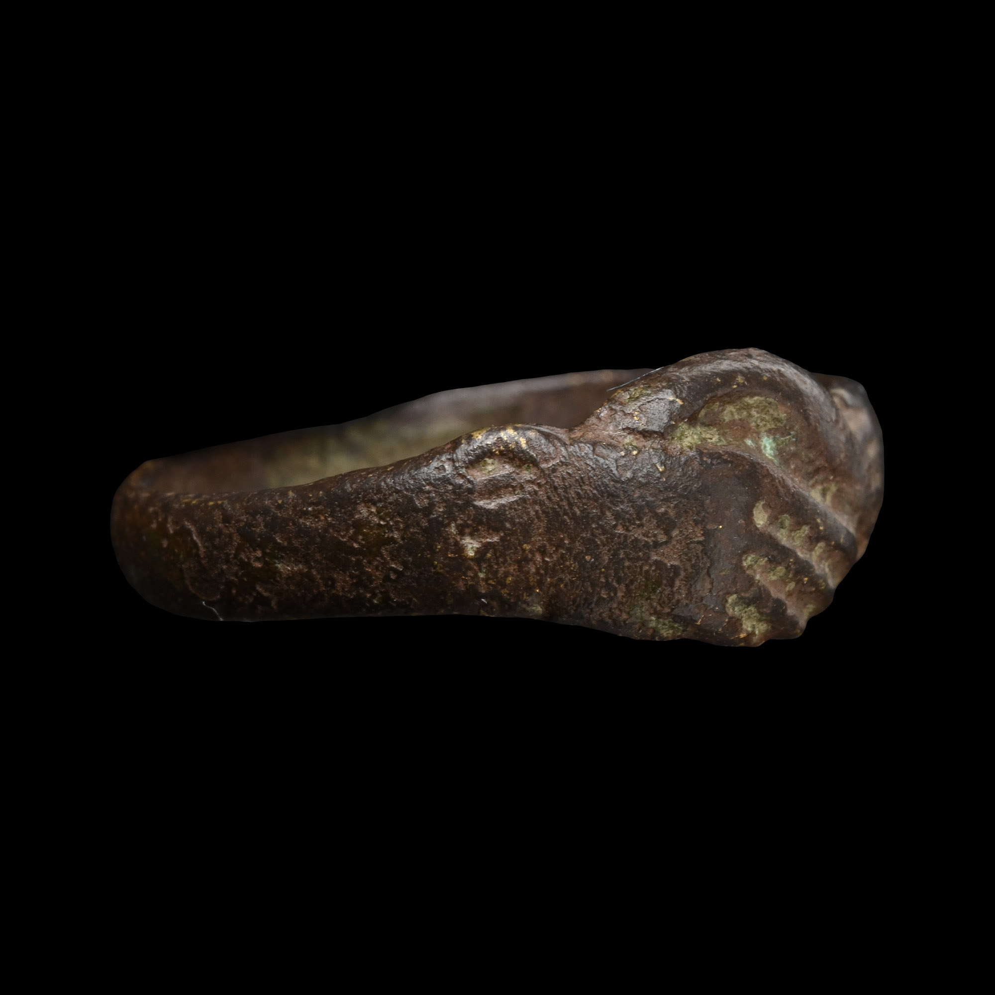 Tudor Period Bronze Clasped Hands Betrothal Ring
