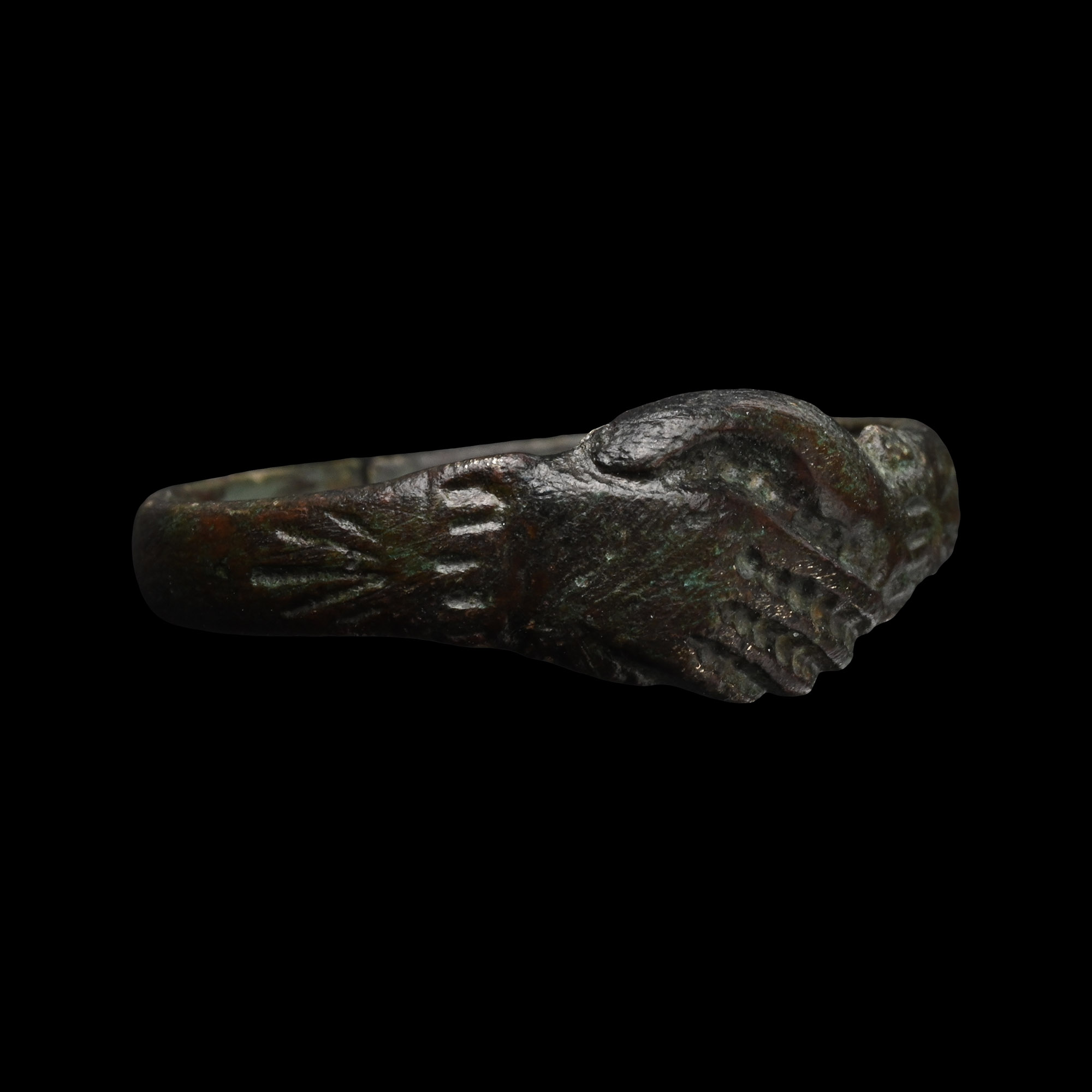 Tudor Period Bronze Clasped Hands Ring