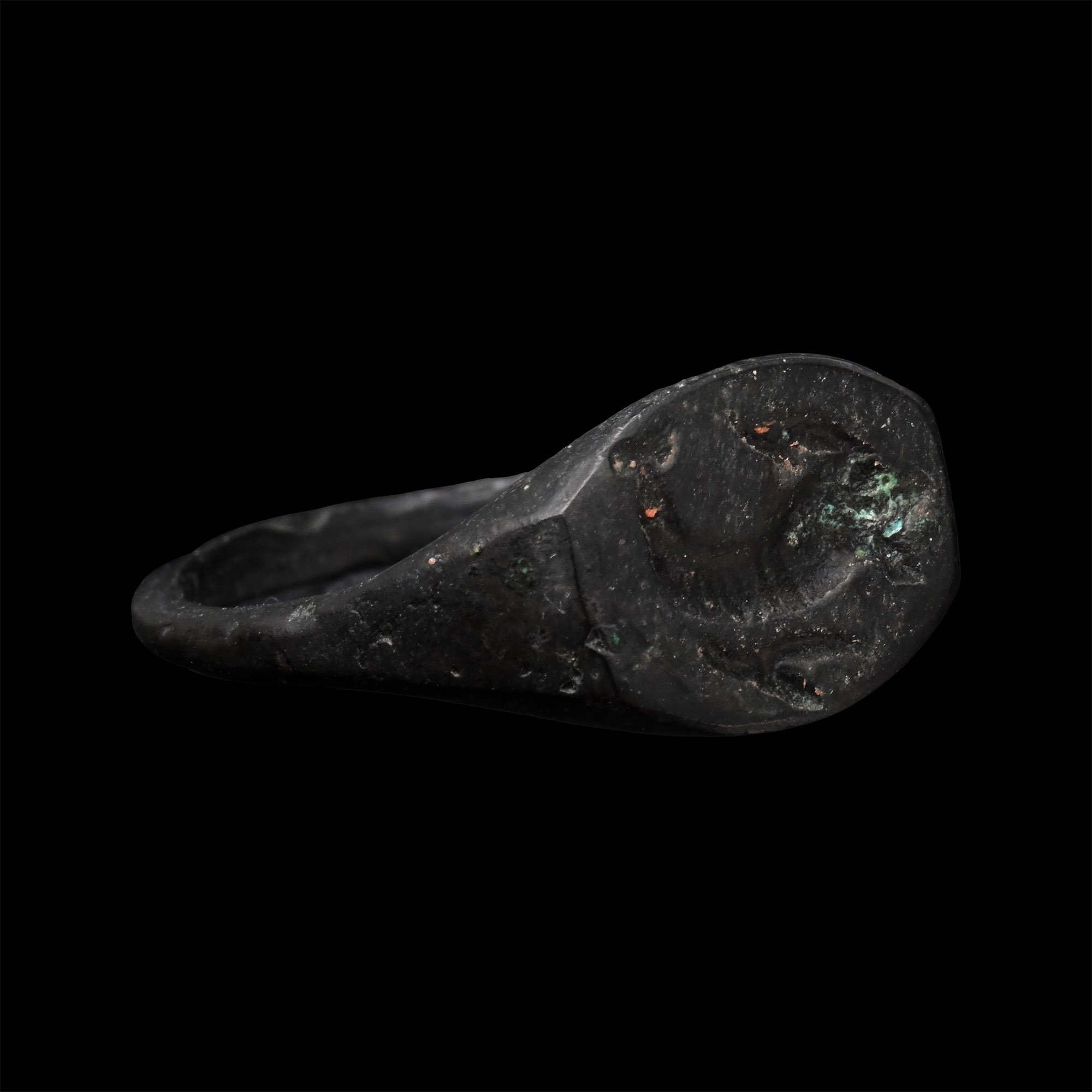 Greek Bronze Ring with Dolphin