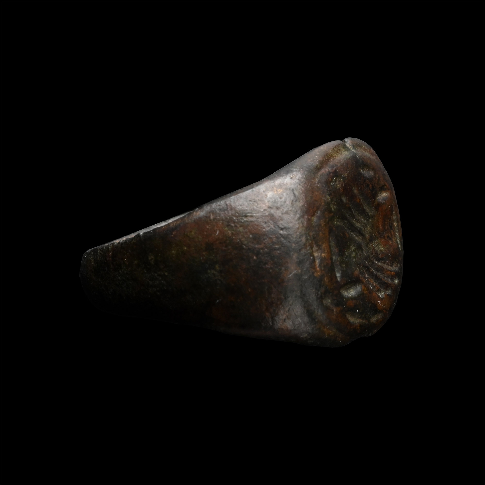 Roman Bronze Betrothal Ring with Clasped Hands