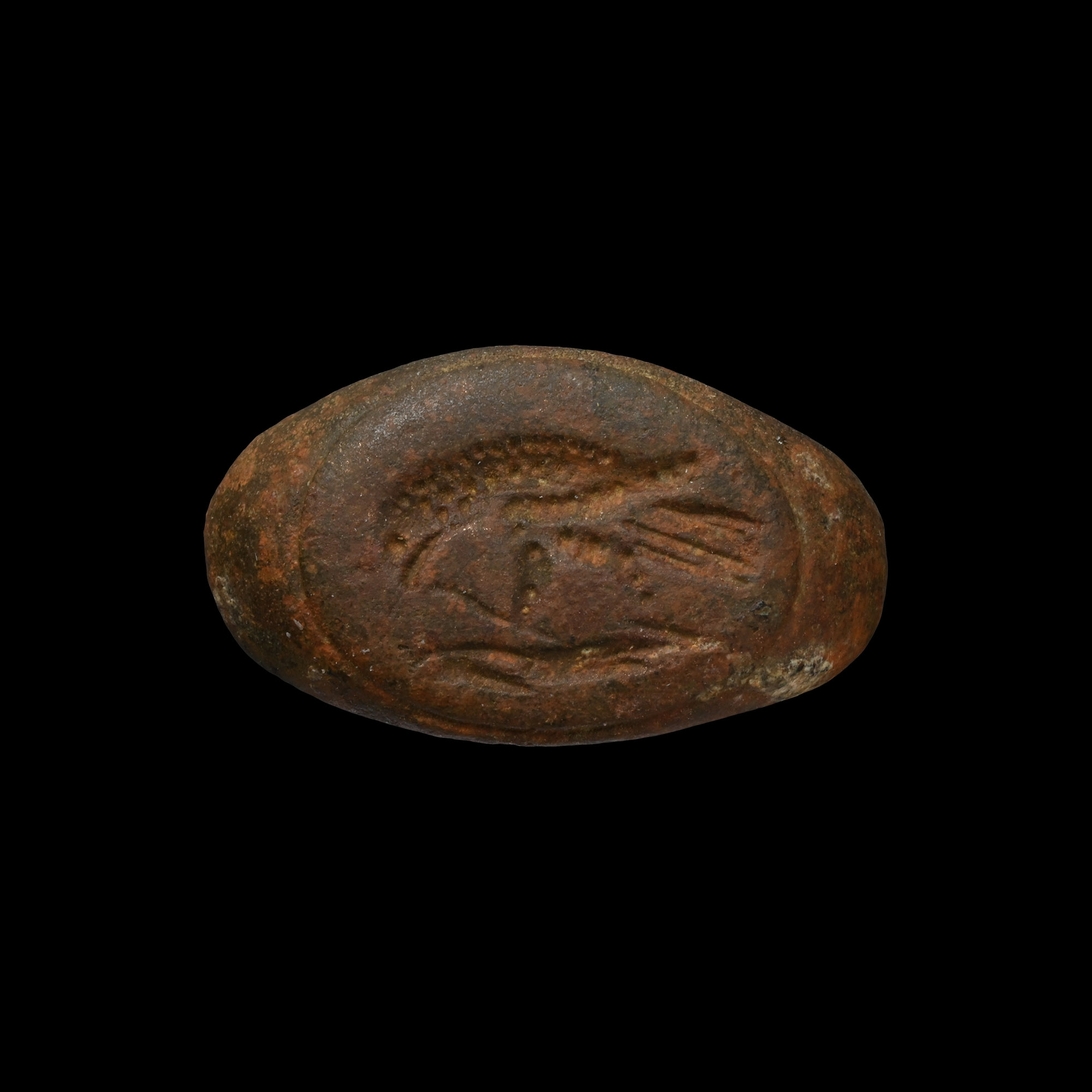 Roman Bronze Ring with Eagle and Hare
