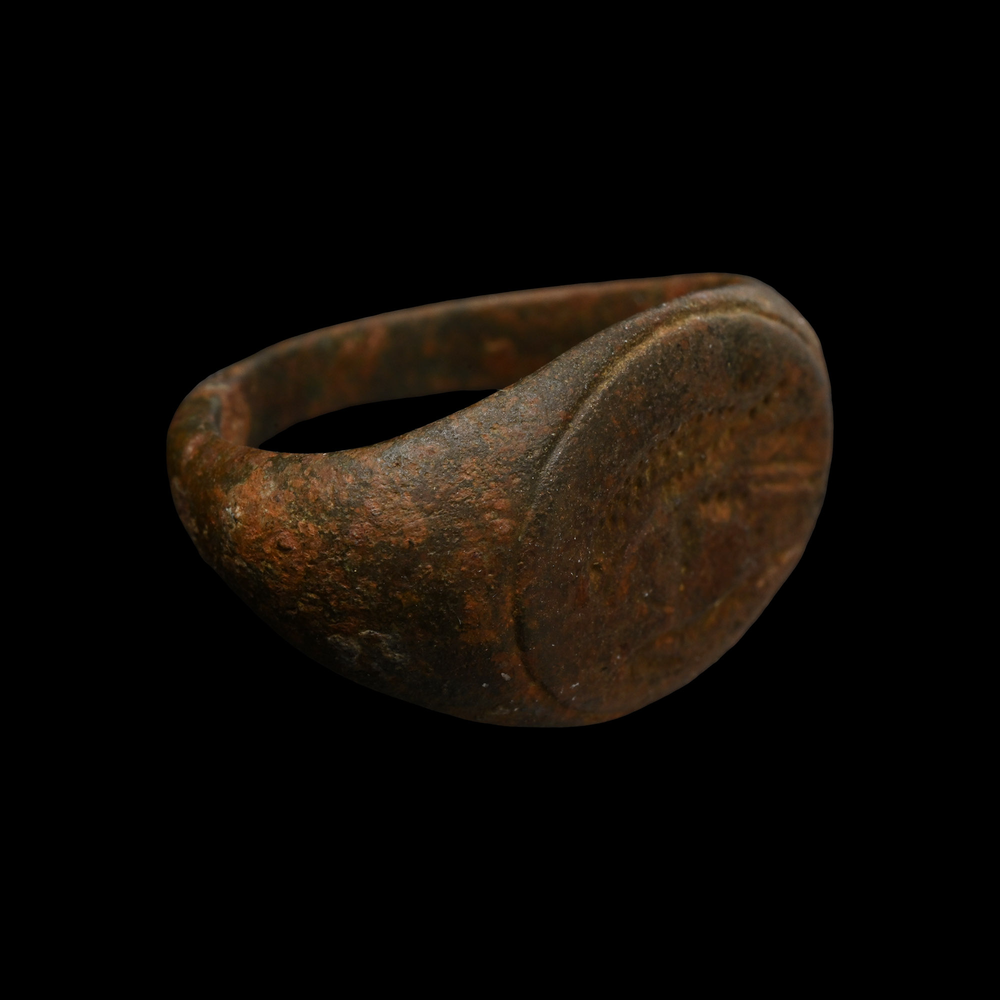 Roman Bronze Ring with Eagle and Hare