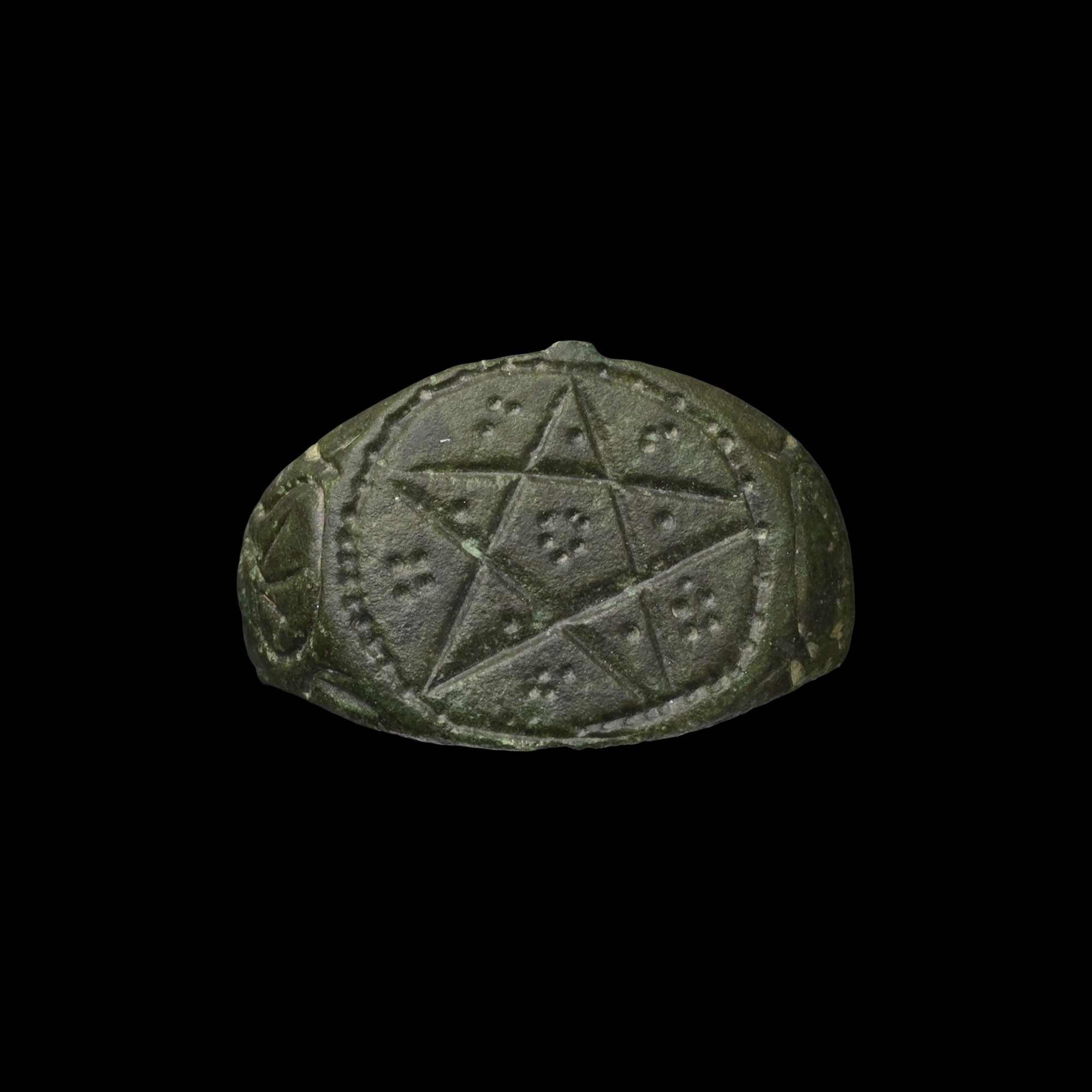 Medieval Bronze Ring with Pentagram