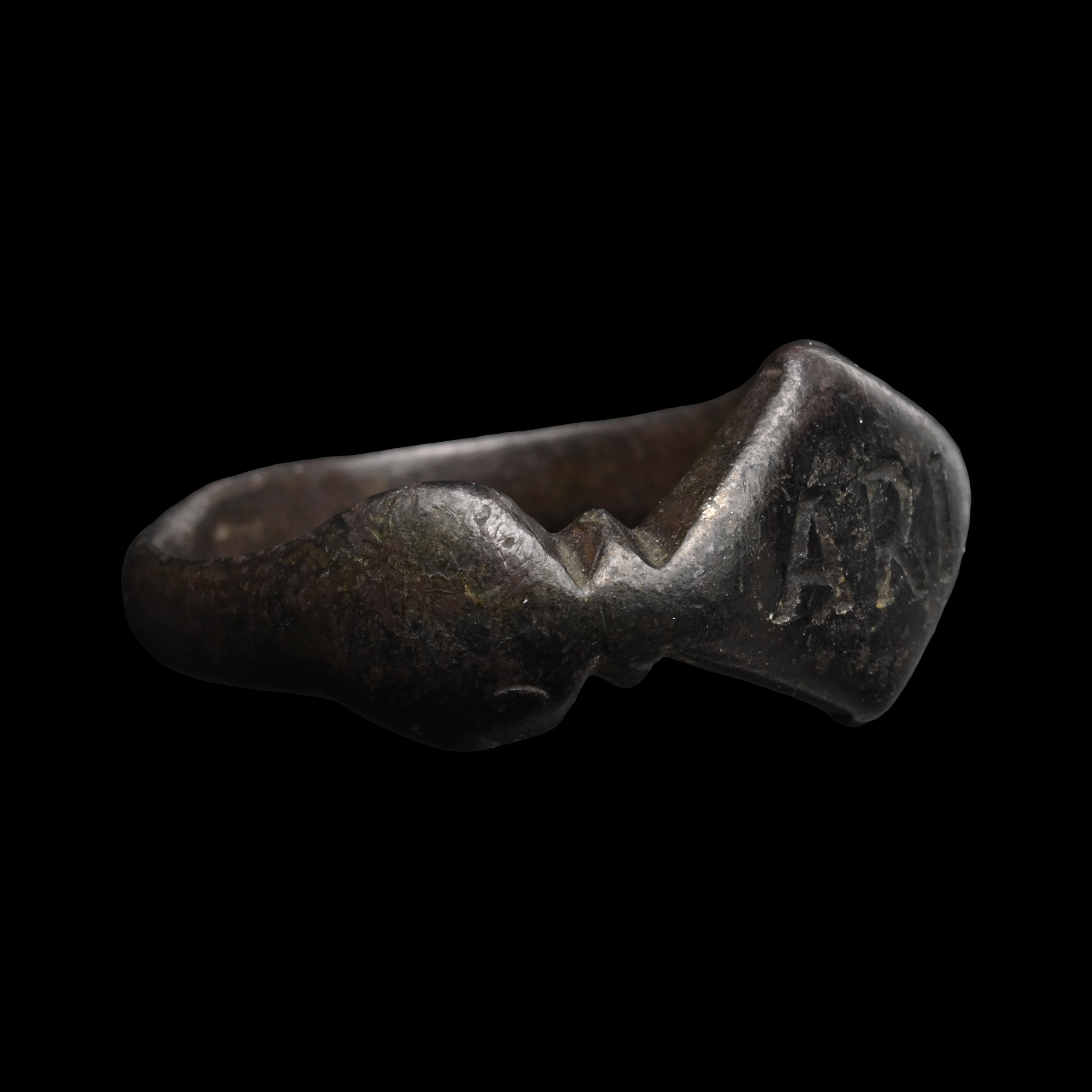 Medieval Bronze Ring with Inscription