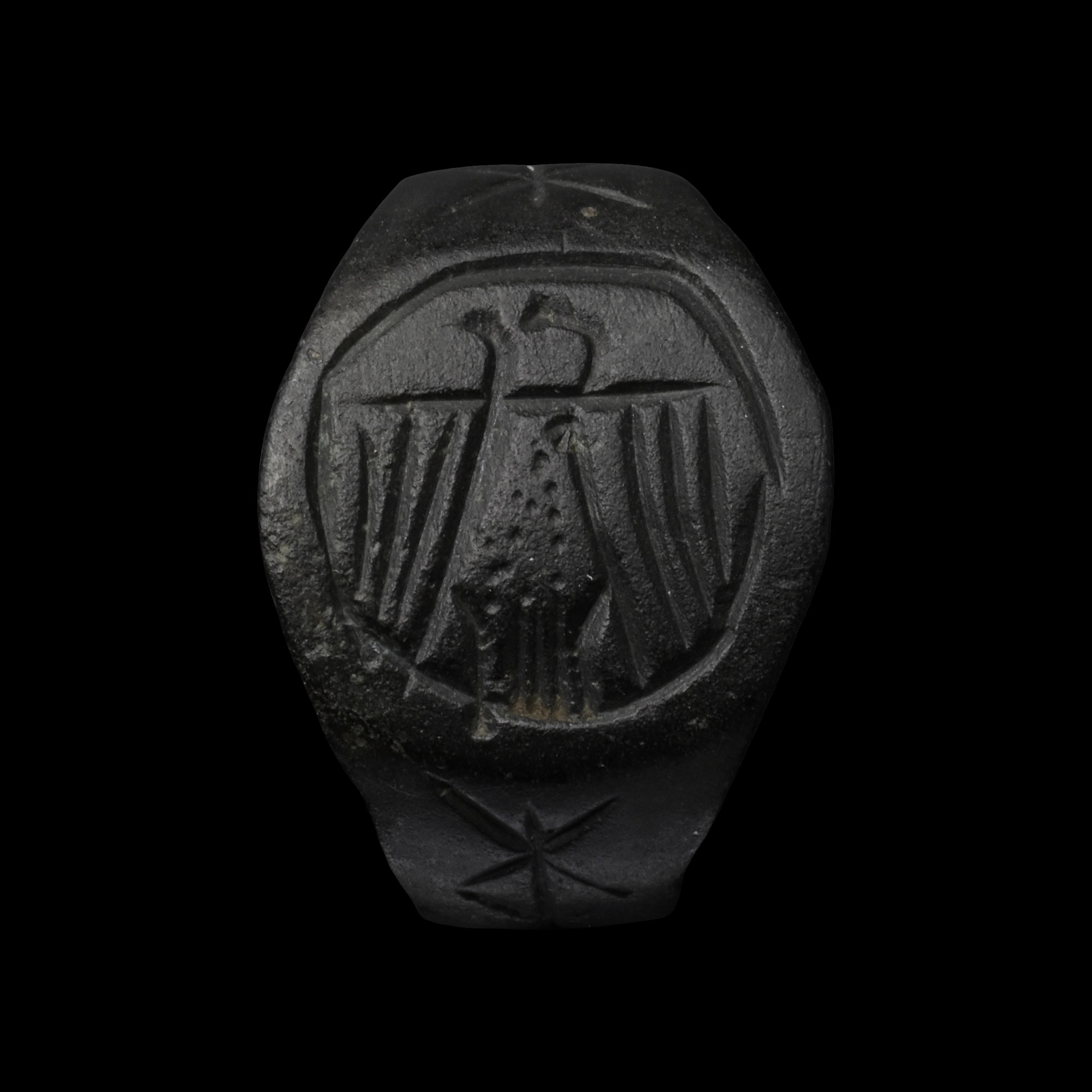 Byzantine Bronze Ring with Eagle with Spead Wings