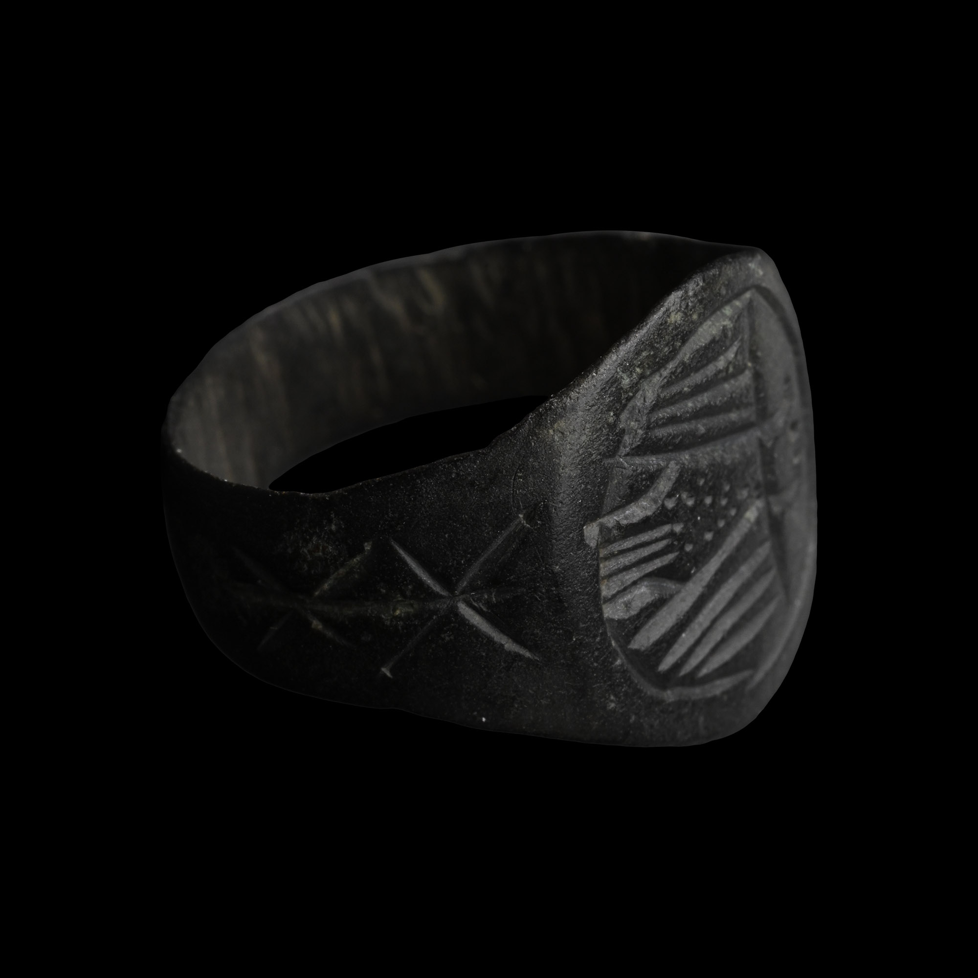 Byzantine Bronze Ring with Eagle with Spead Wings