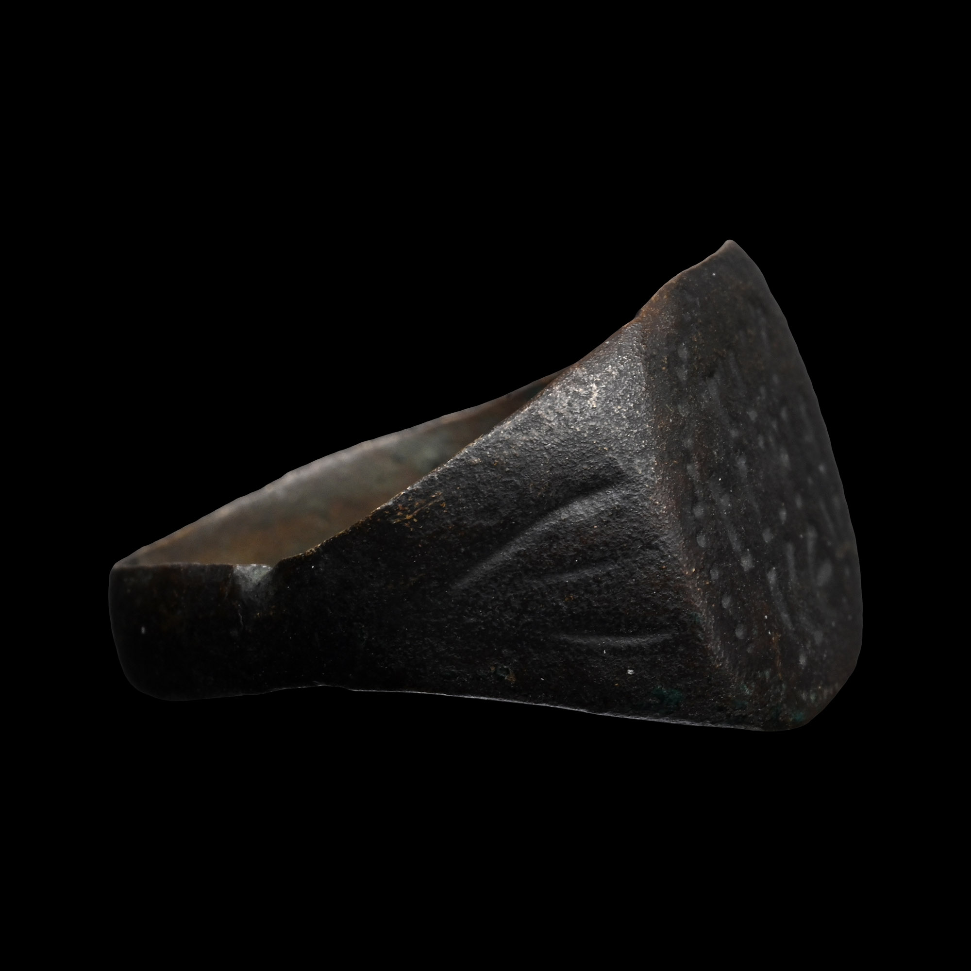 Medieval Bronze Ring with Greek Inscription