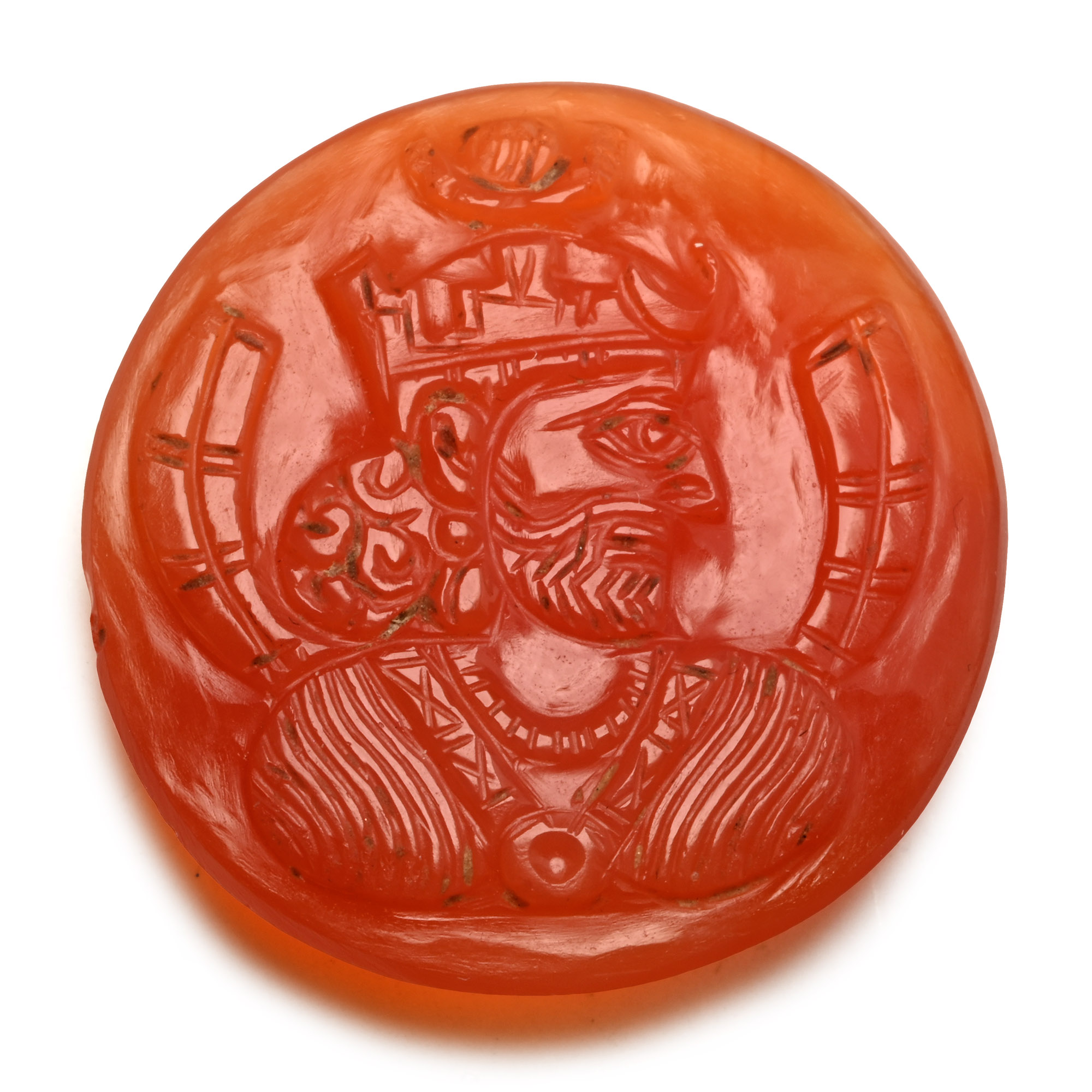 Sasanian Style Gemstone with Crowned Bust