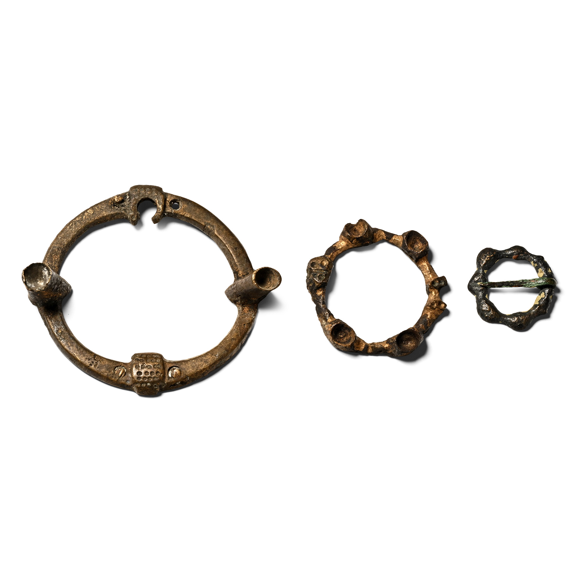 Medieval Bronze Ring Brooch Group
