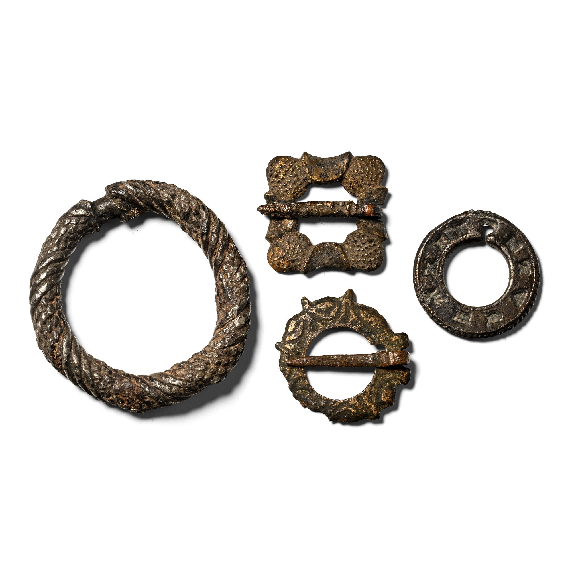 Medieval Bronze Ring Brooch Group