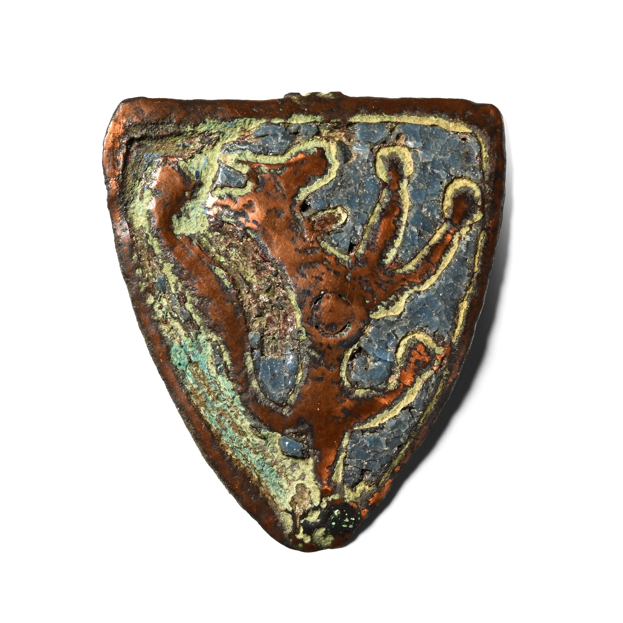 Medieval Knight's Enamelled Bronze Heraldic Horse Harness Badge with Rampant Lion