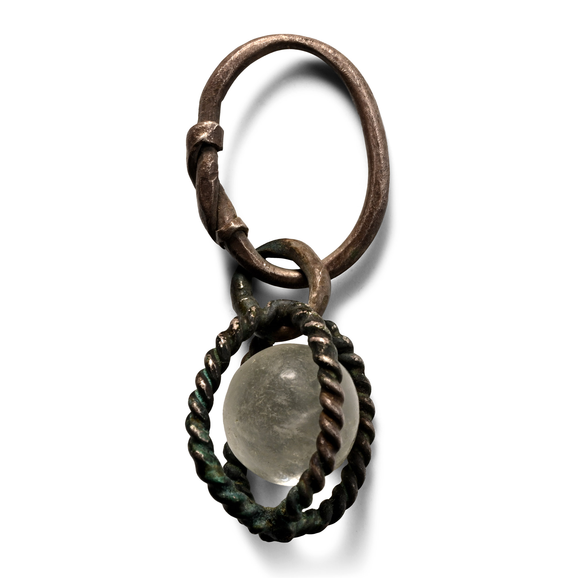 Viking Age Silver Pendant with Rock Crystal Sphere