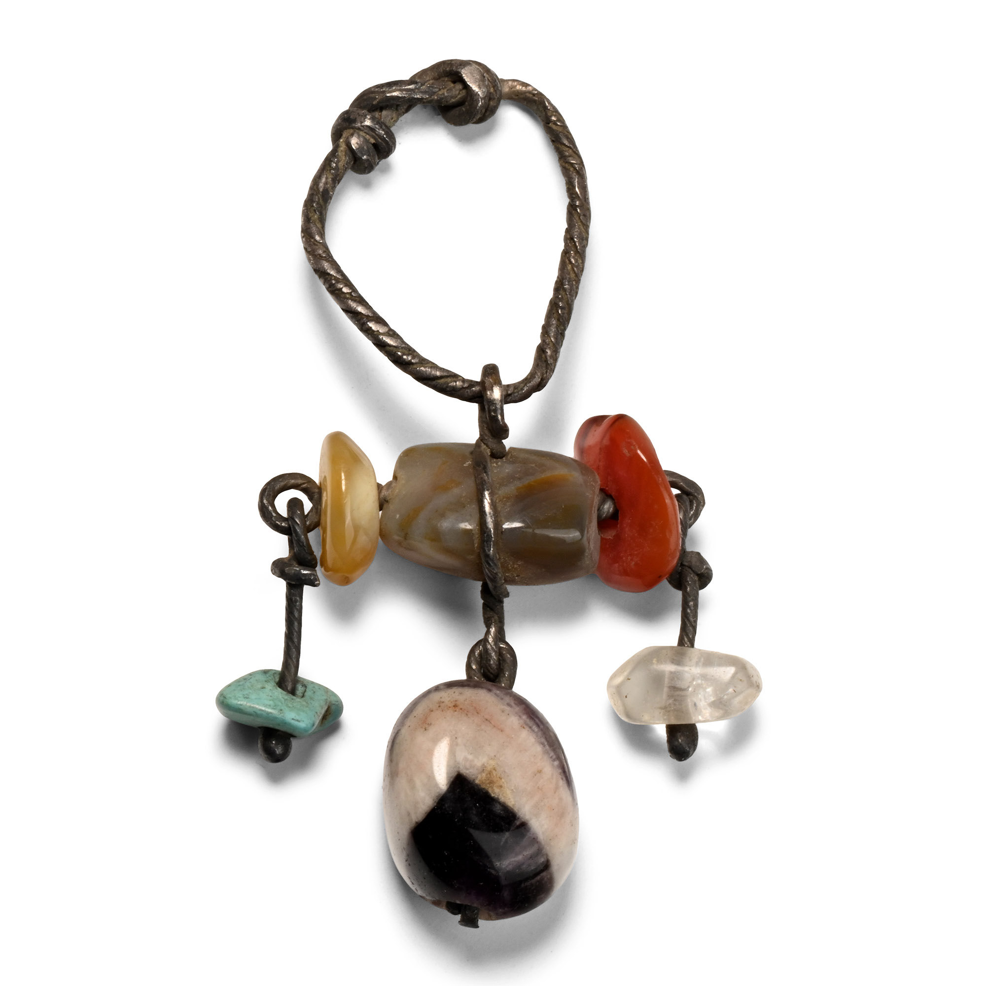 Viking Age Silver Pendant with Polished Bead Drops