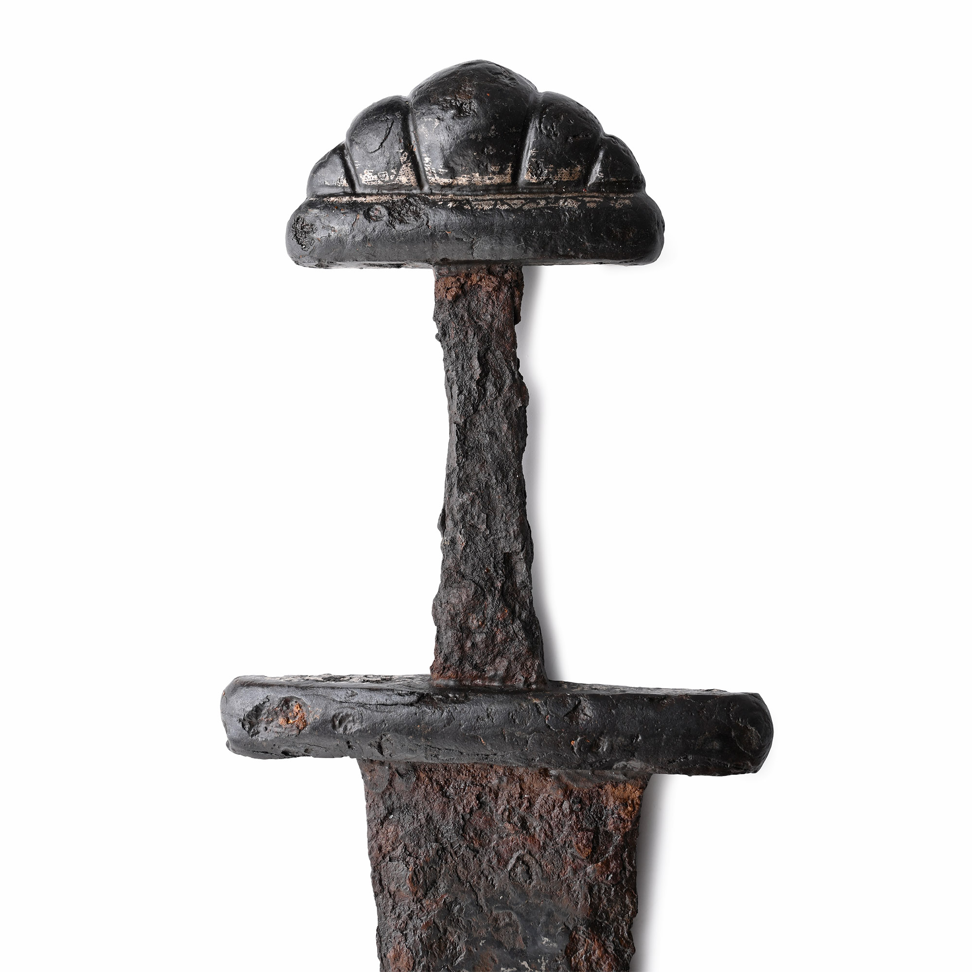 Scandinavian Viking Iron Sword with Silver Inlaid Hilt