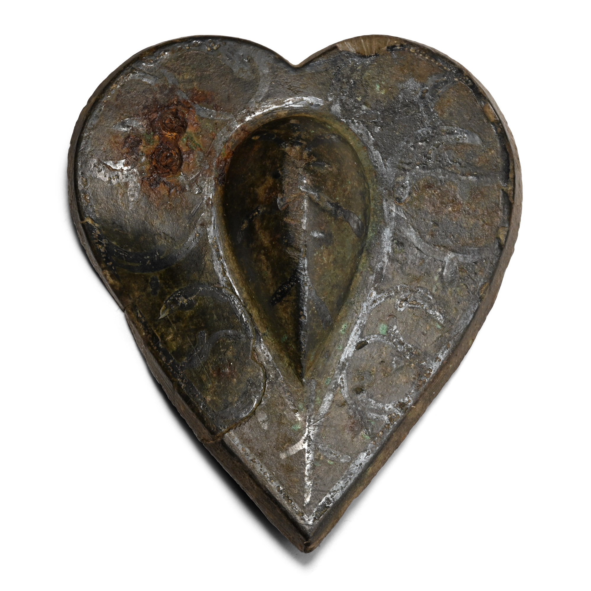 Viking Age Bronze Mount with Niello Inlaid Design